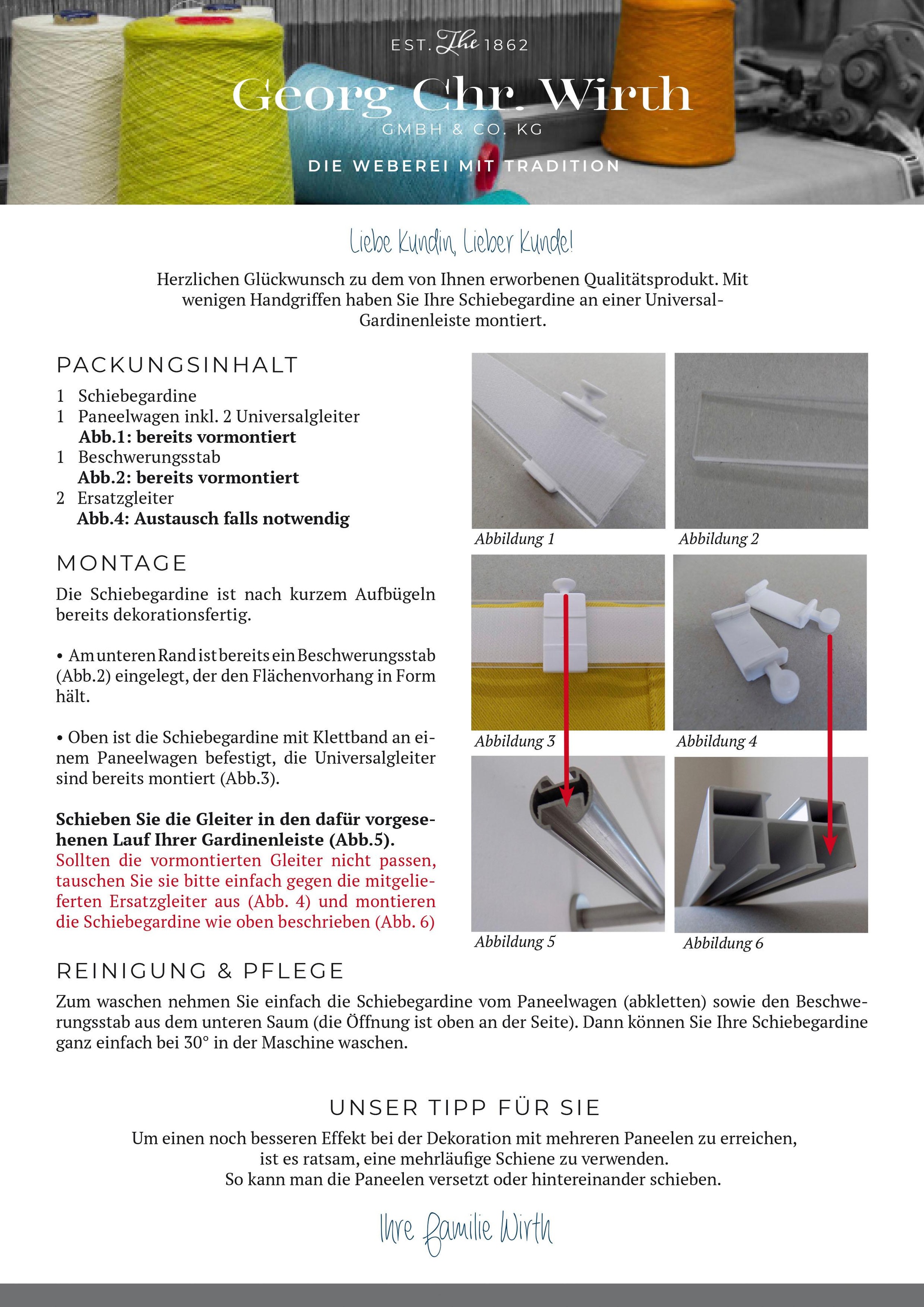 Wirth Schiebegardine "Zirbello" Paneelwagen 1 Stk. tlg. günstig online kaufen