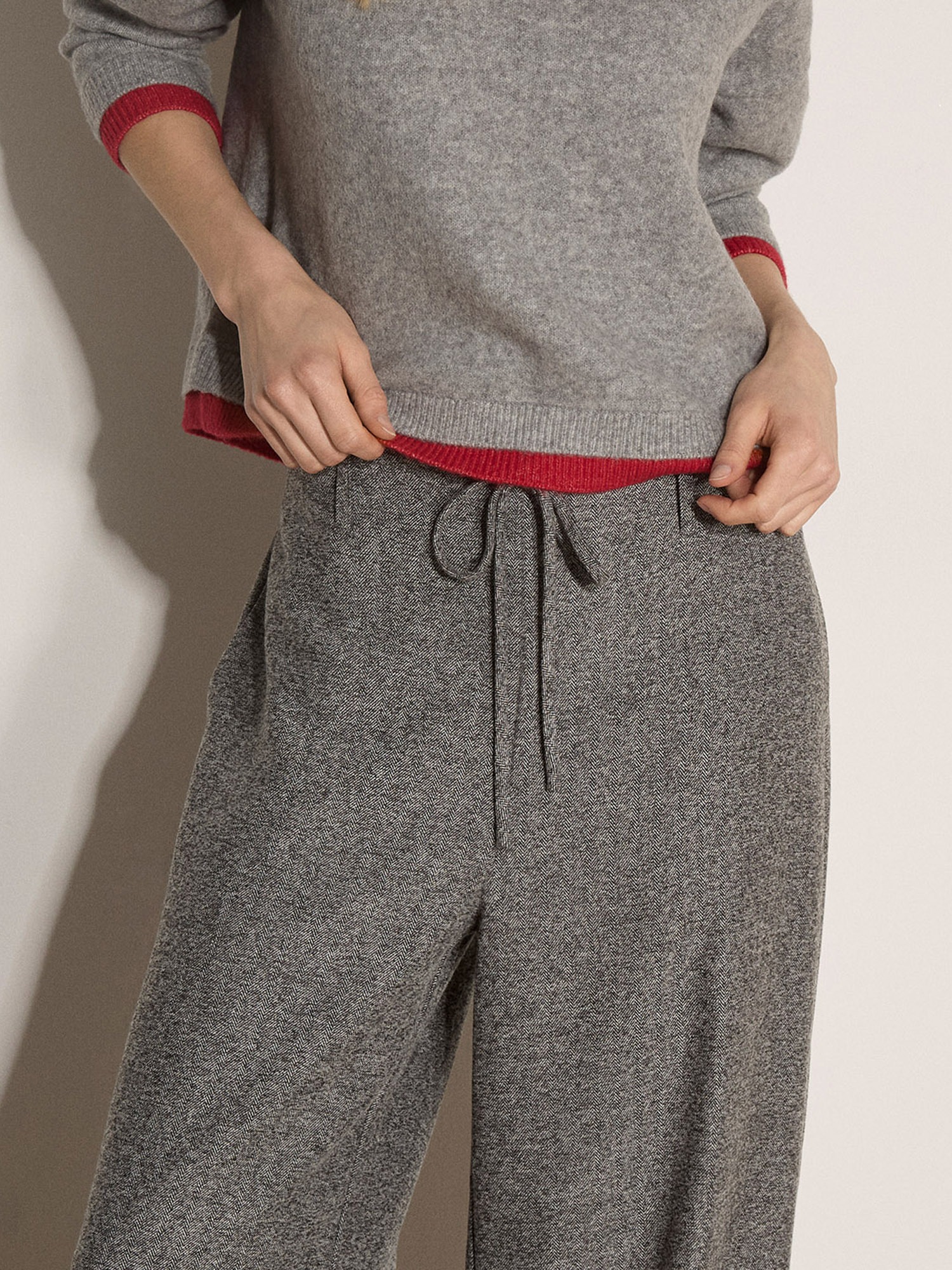 Apricot Stoffhose »Weite Hose«  mit Fischgrätmuster