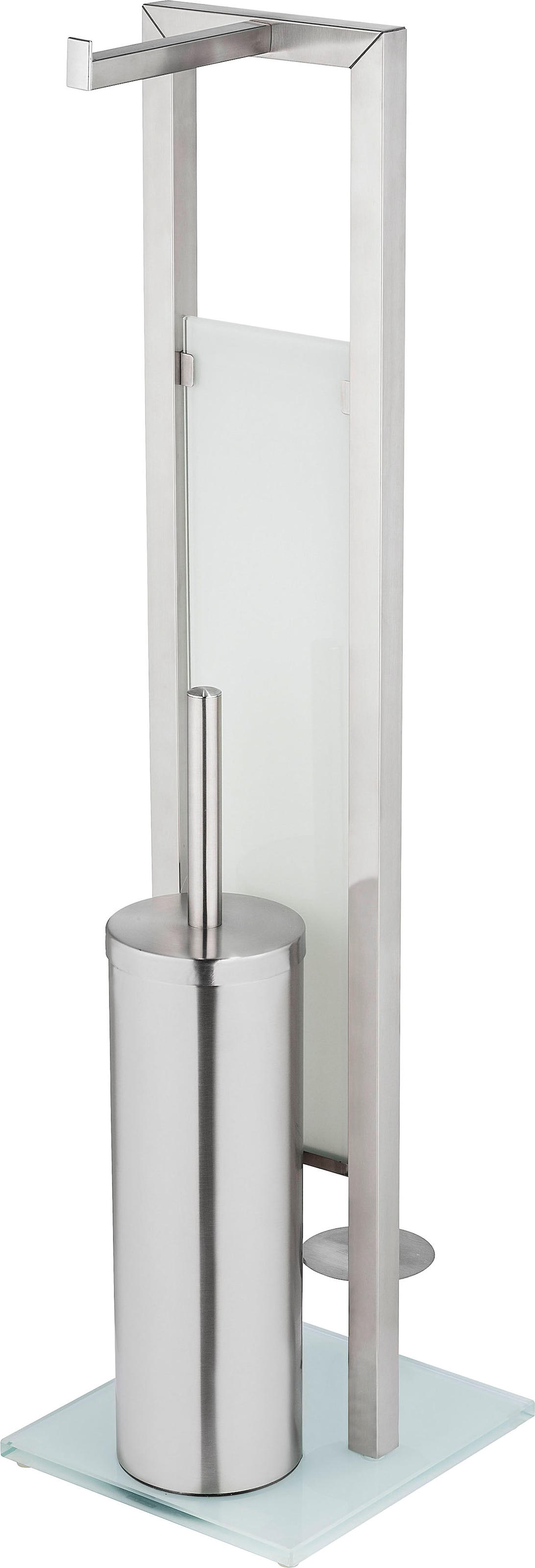 WENKO WC-Garnitur "Rivalta" aus Edelstahl  Glas  Polypropylen Standgarnitur günstig online kaufen