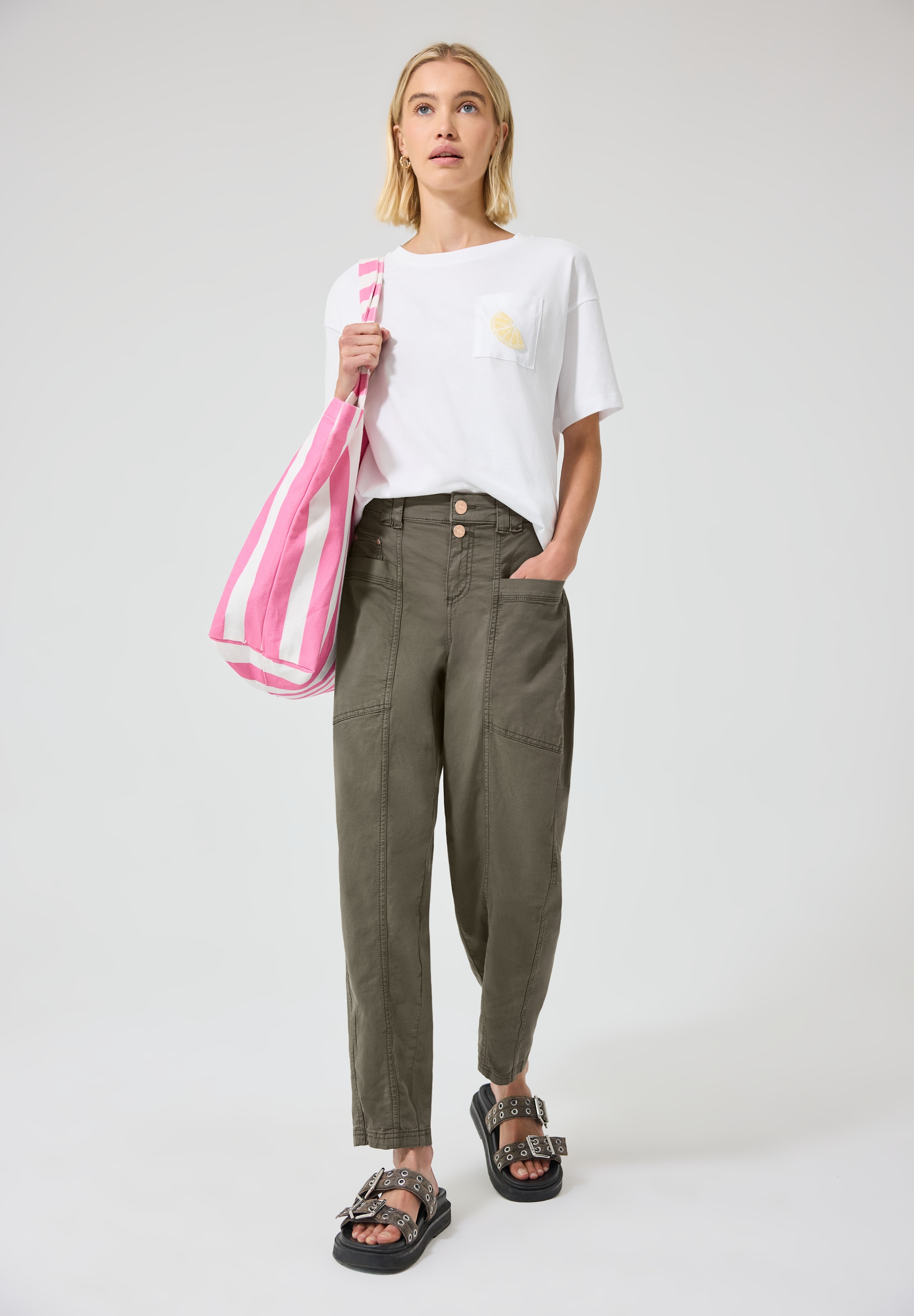 STREET ONE STUDIO Stoffhose  aus Baumwolle mit Stretchanteil