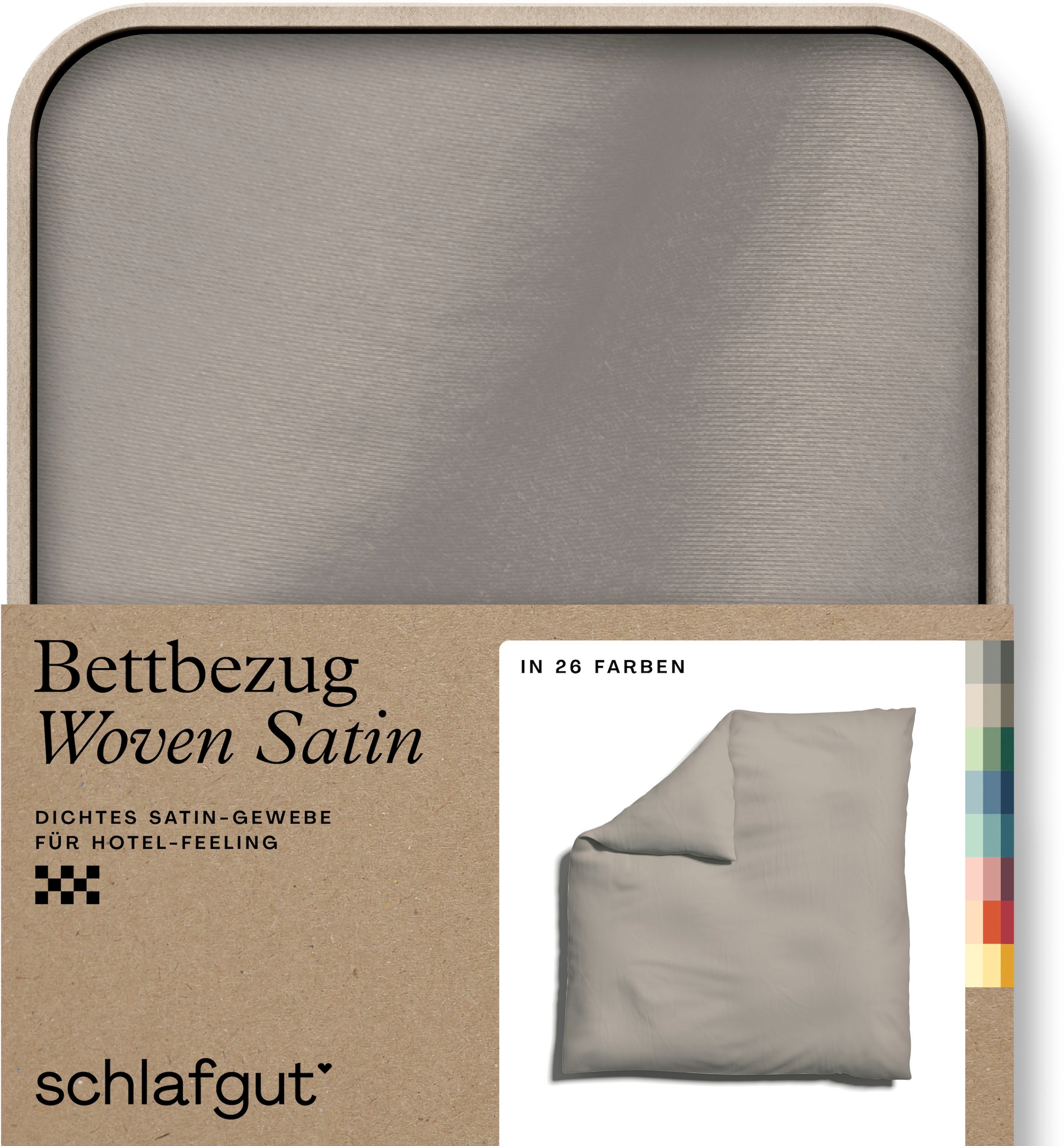 Schlafgut Bettbezug "Premium Woven Satin, 100% Baumwolle, Fadendichte 300TC" besonders dicht gewebt, Mix & Match: passender Kissenbezug erhältlich
