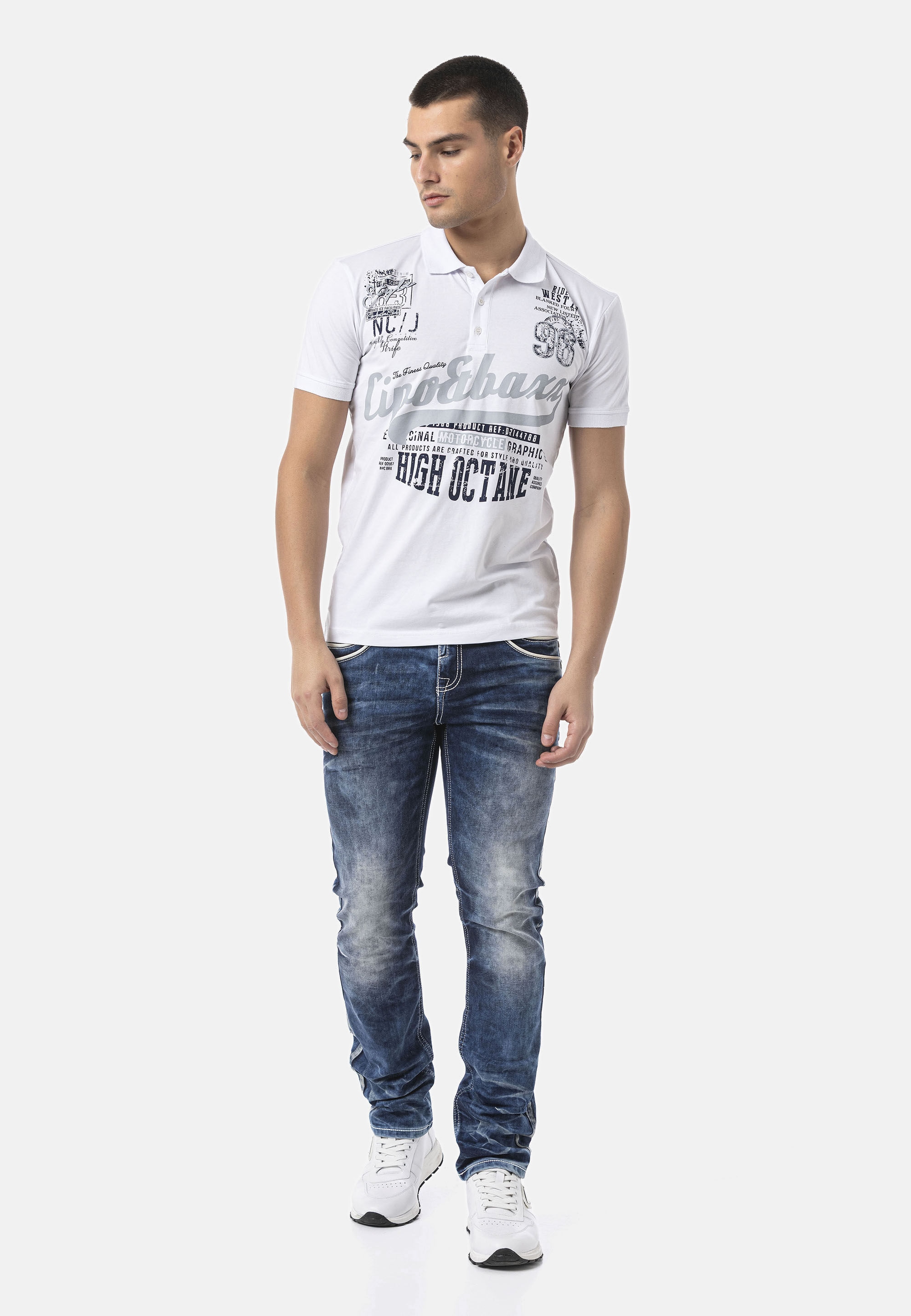 Cipo & Baxx T-Shirt »CT794« Markanten Schriftzüge