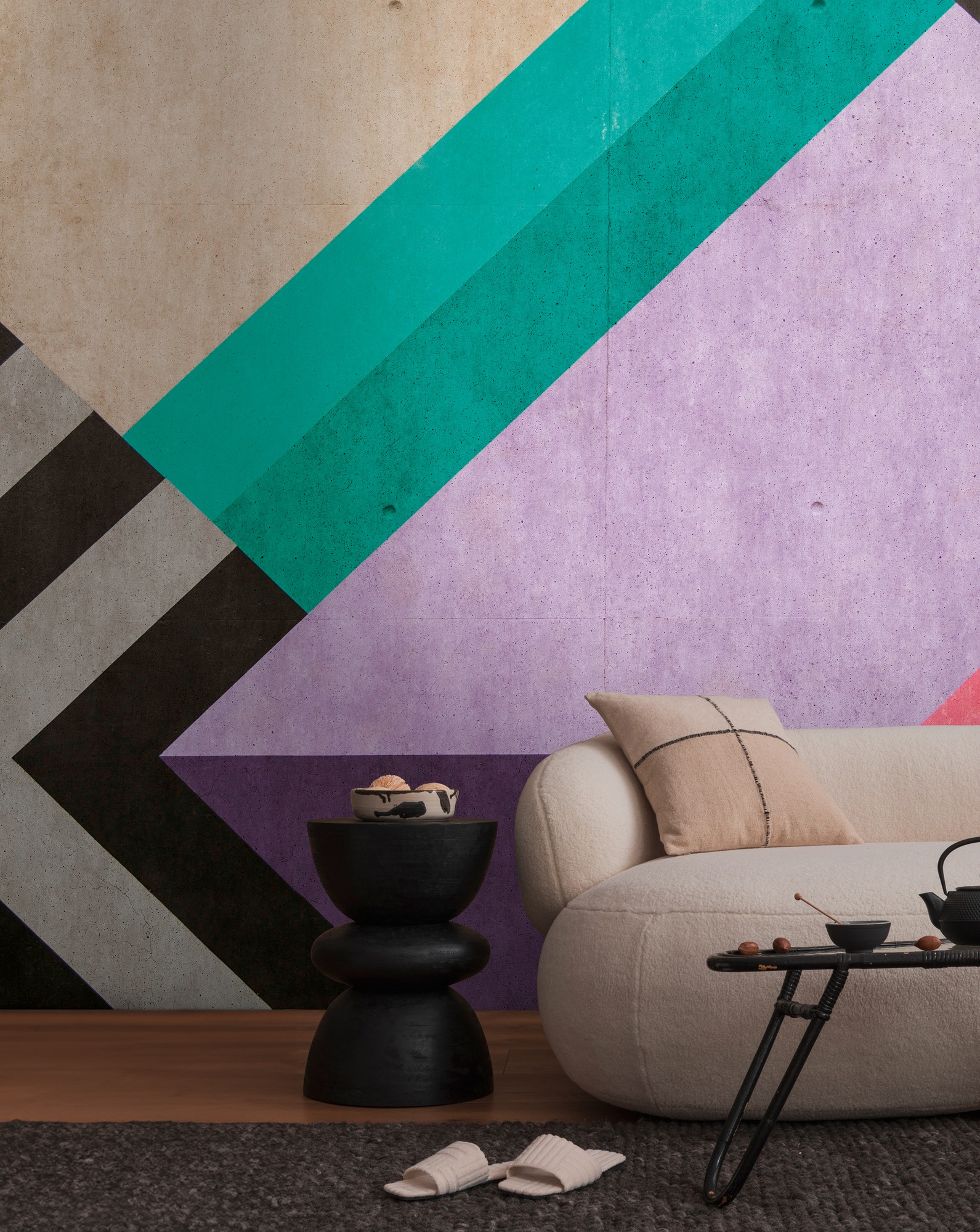 living walls Fototapete »THE WALL III Grafik-Tapete Motivtapete Formen 3D«, matt, Vliestapete Abstrakt für Schlafzimmer Küche Wohnzimmer Grafisch Design