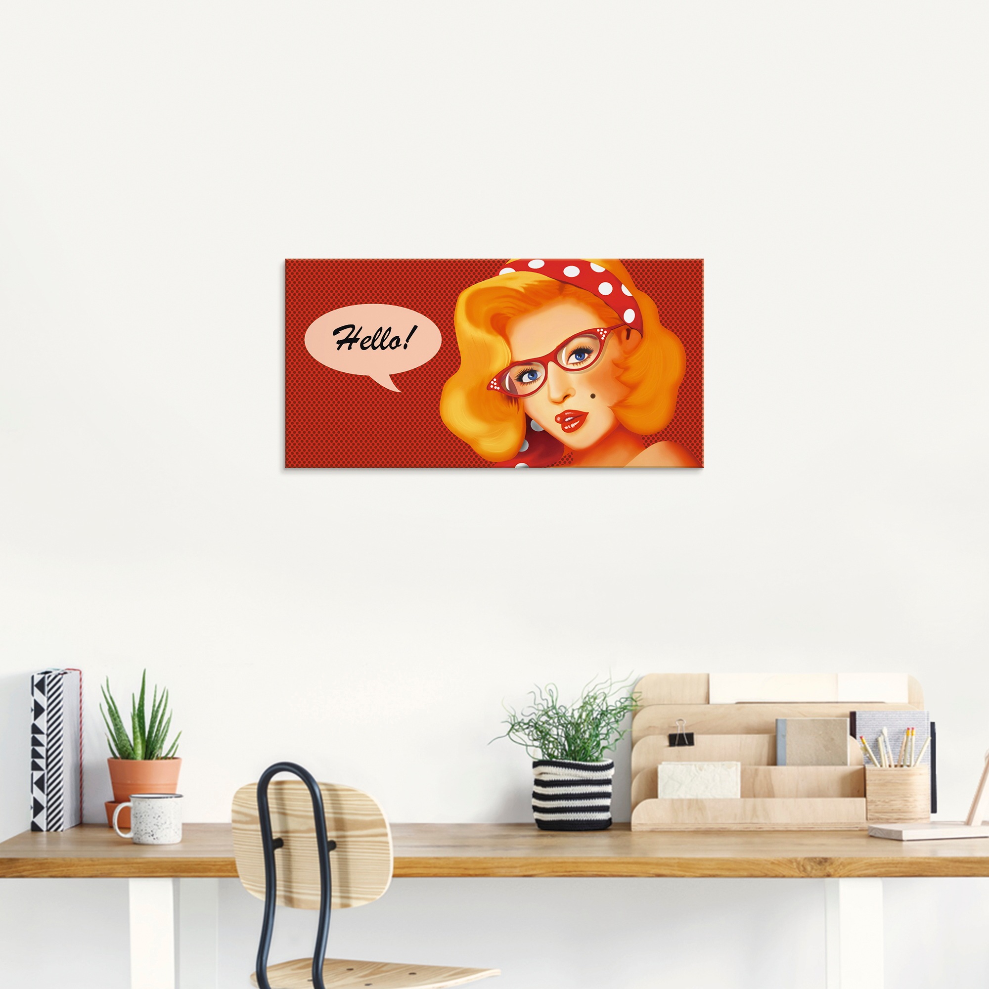 Artland Glasbild »Freundliches Hallo«, Frau, (1 St.), in verschiedenen Größen