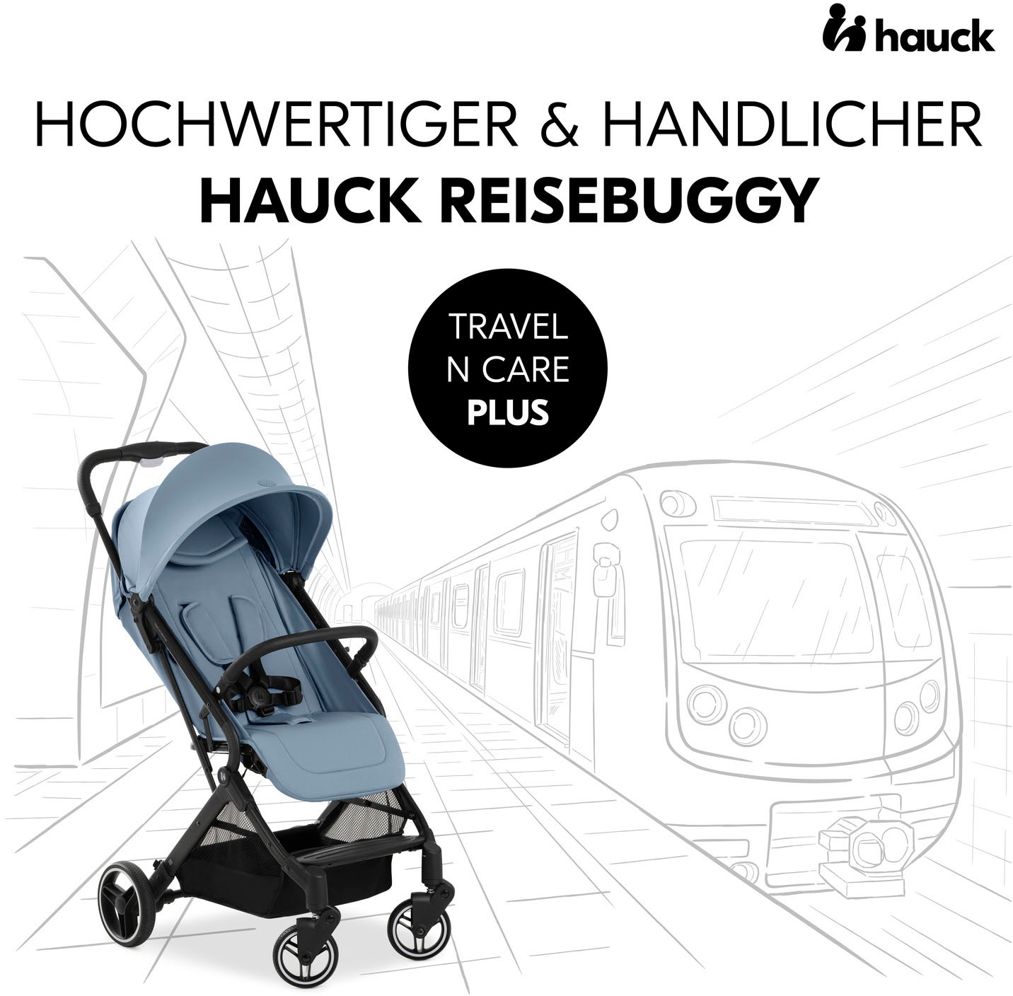 Hauck Kinder-Buggy »Travel N Care Plus, Dusty Blue«, 22 kg