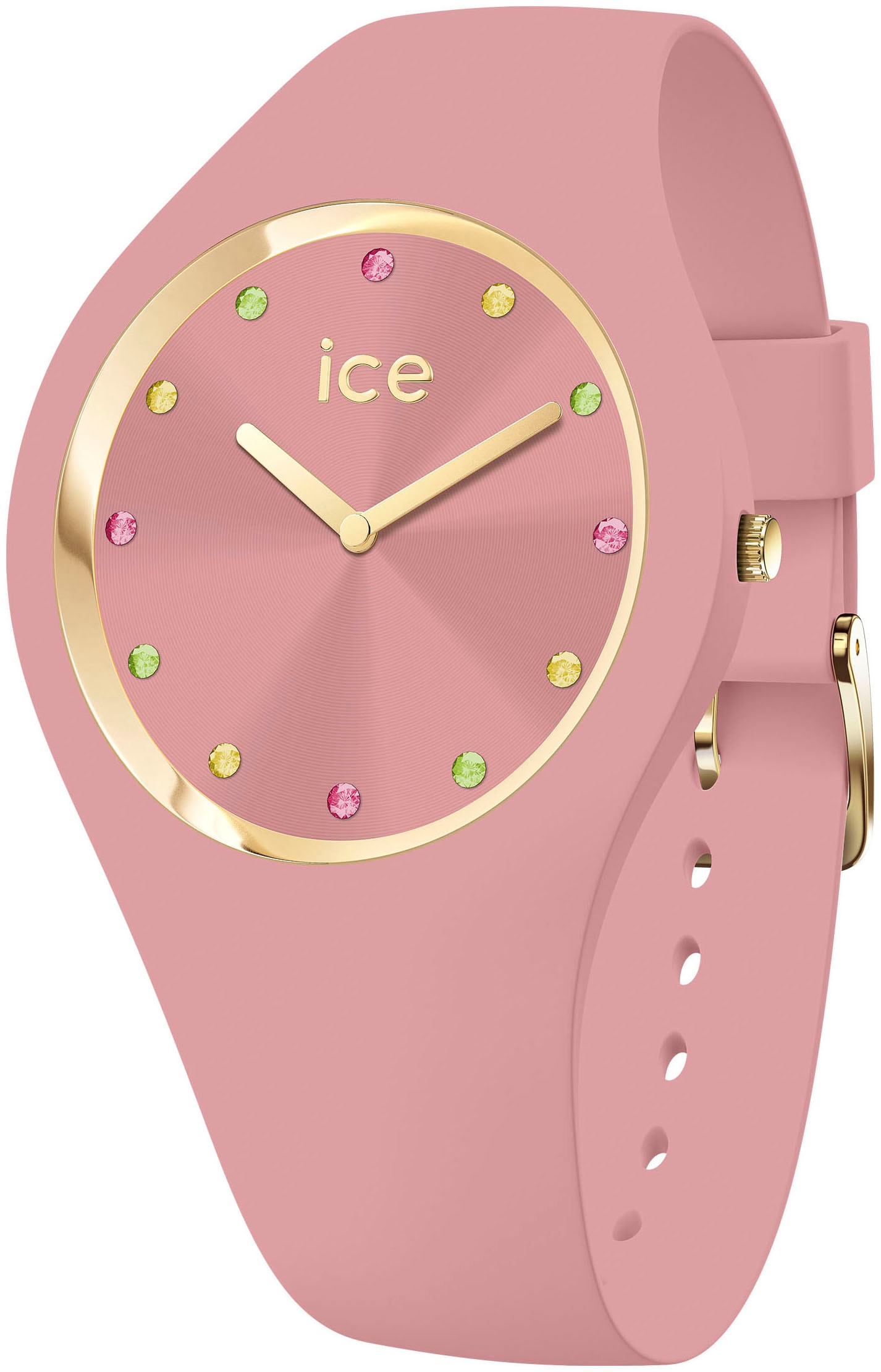 ice-watch Quarzuhr »ICE cosmos - Small+ - 2H (colour stones)«, Armbanduhr, Damenuhr, Silikonarmband, analog