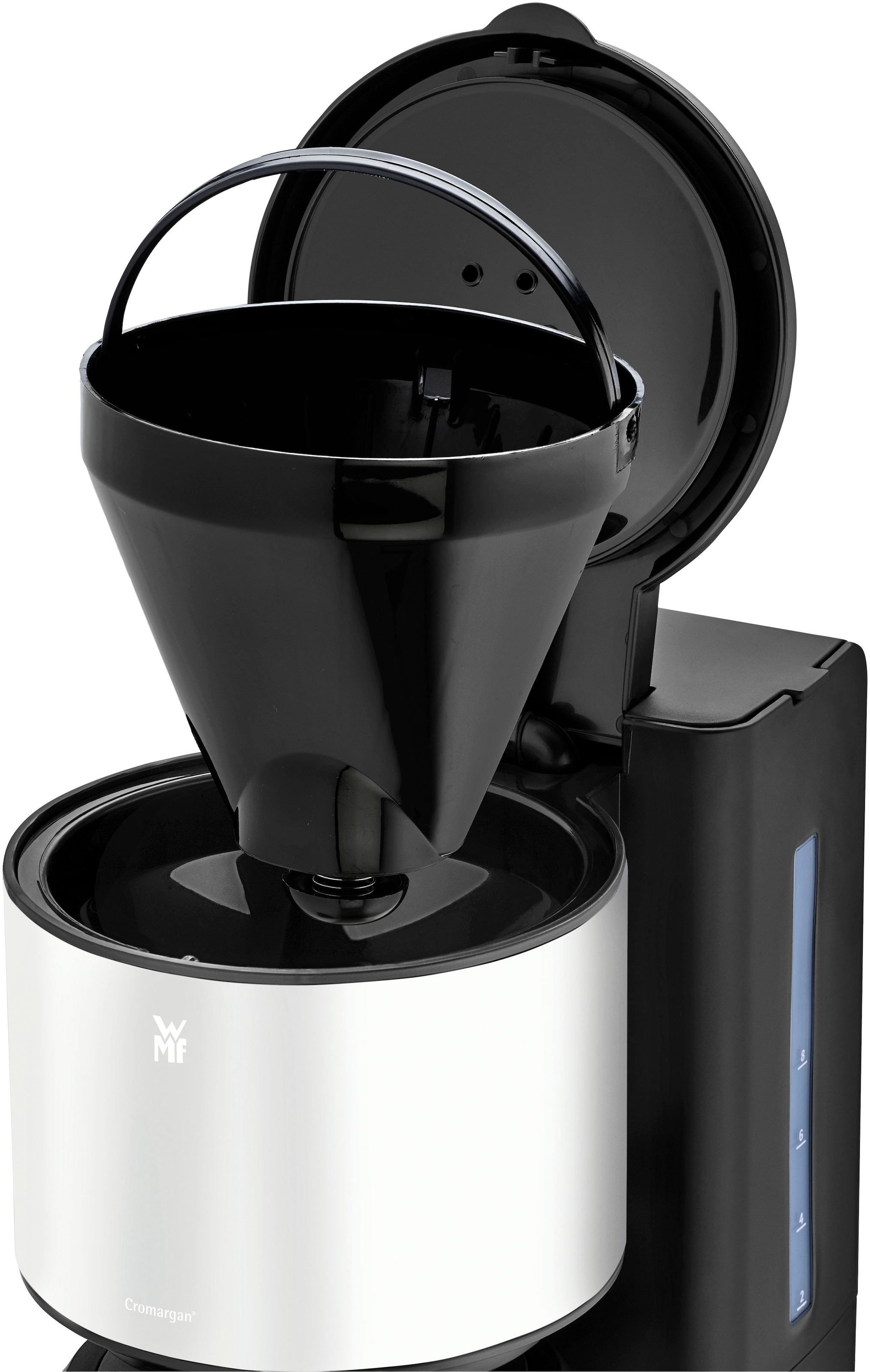 WMF Filterkaffeemaschine »Stelio Deep Black«, 1,25 l Kaffeekanne, Papierfilter, 1x4, 10 Tassen, Warmhaltefunktion, Abschaltautomatik, Cromargan, 1000 Watt