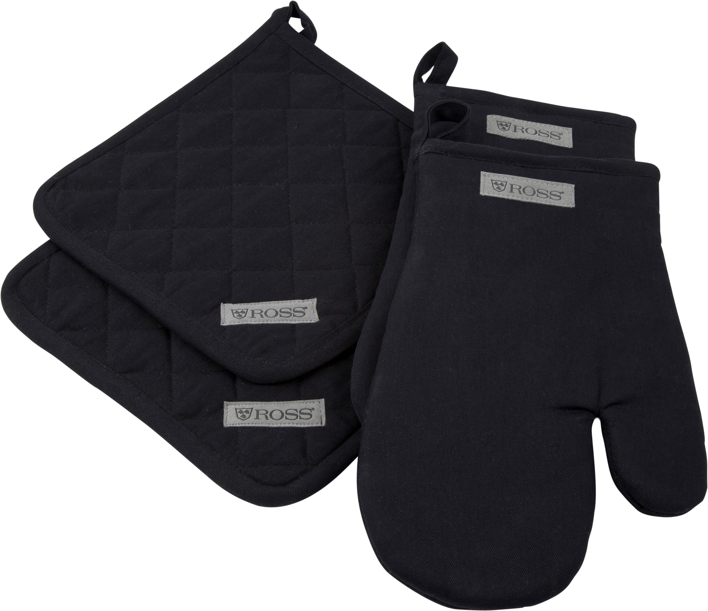 ROSS Topflappen "Exclusiv" 2x Topflappen und 2x Grillhandschuh, 100% Baumwo günstig online kaufen