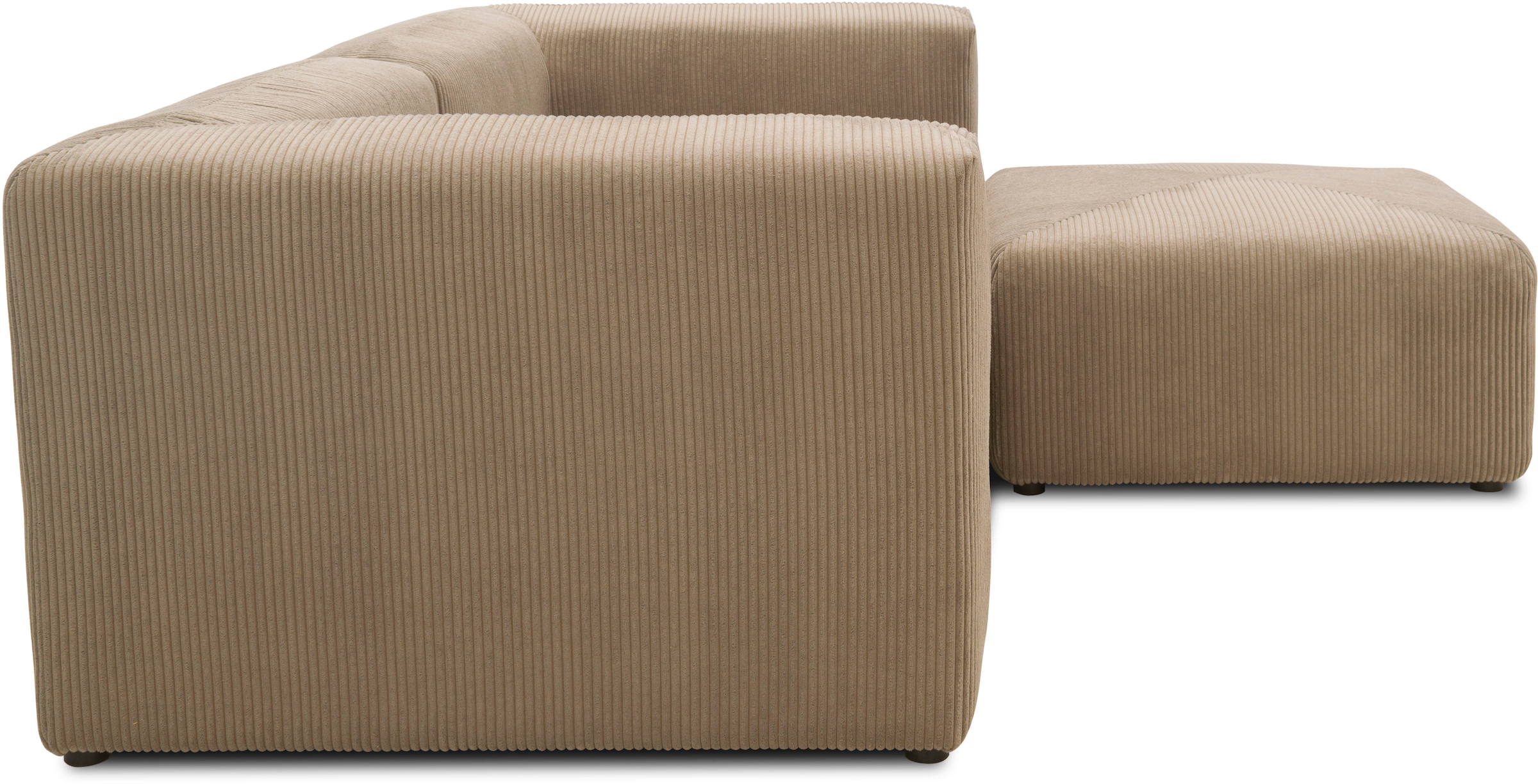 RAUM.ID Ecksofa »Gerrid L-Form«, Cord, Modulsofa, bestehend aus 2 Eckelementen + 1 Hocker