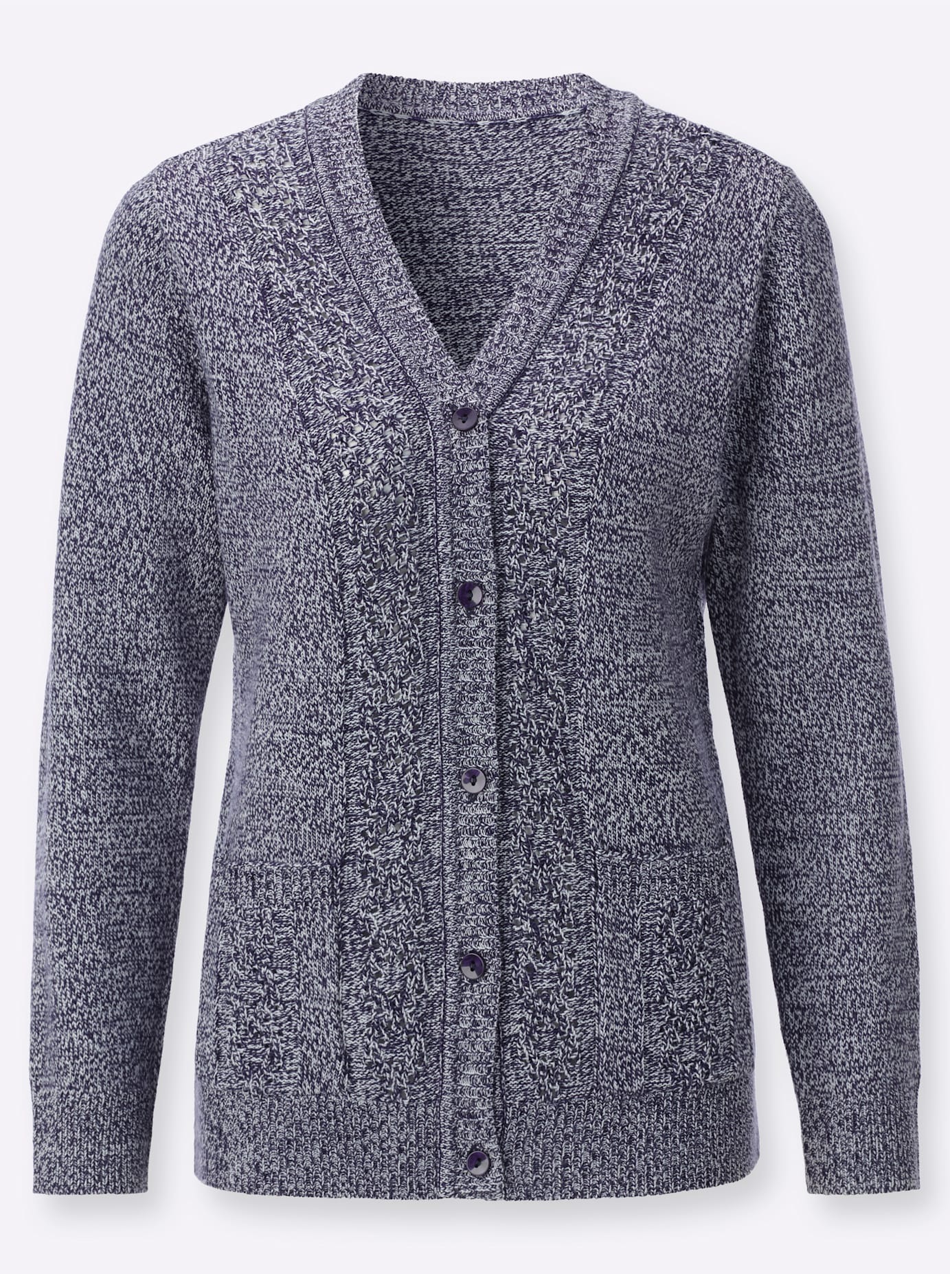 Classic Basics Women's Knit Cardigan Navy/ECRU Size 44 2