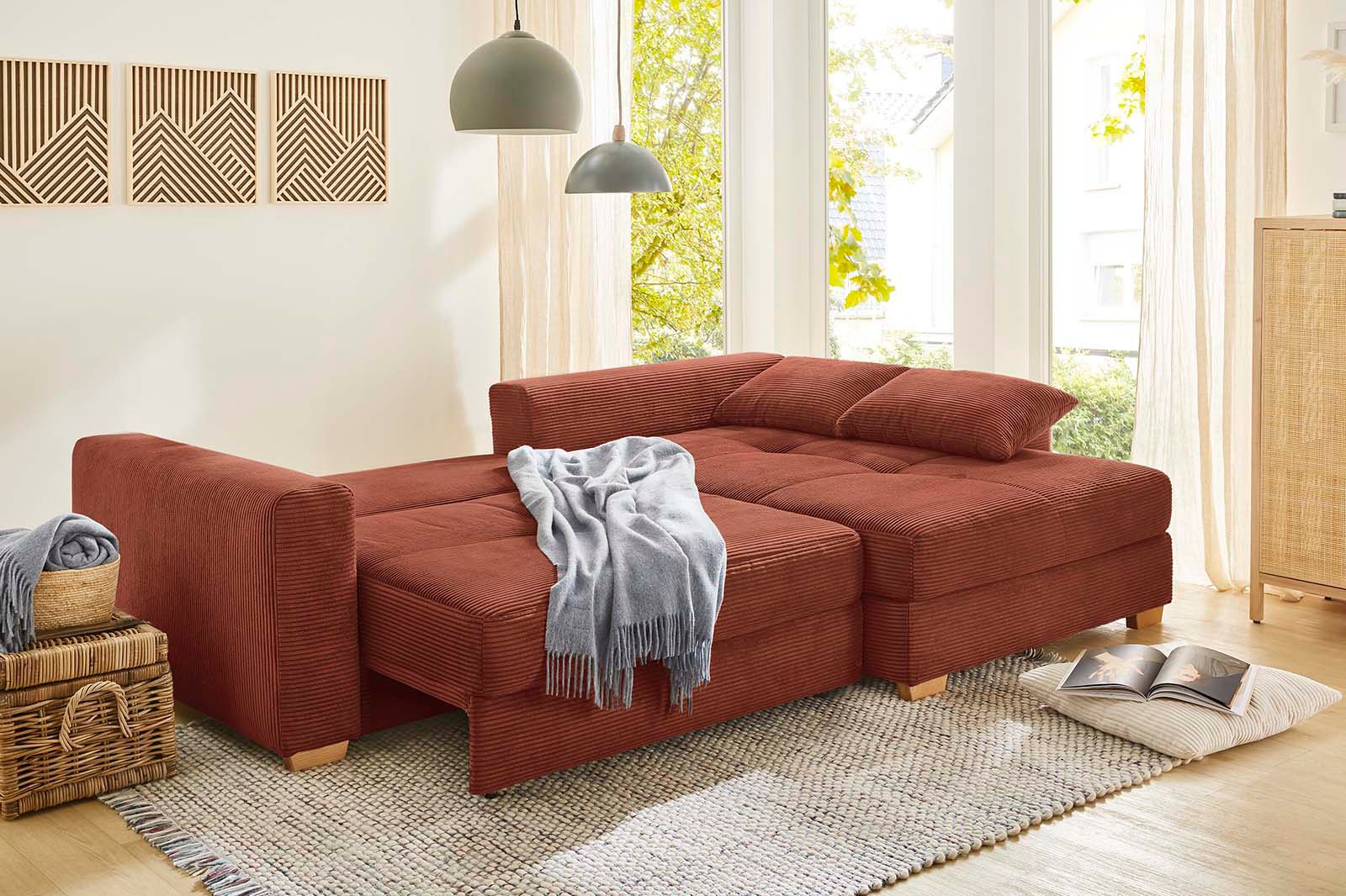 Jockenhöfer Gruppe Ecksofa "Kampen L-Form, B: 288 cm" mit Bettfunktion, Bet günstig online kaufen
