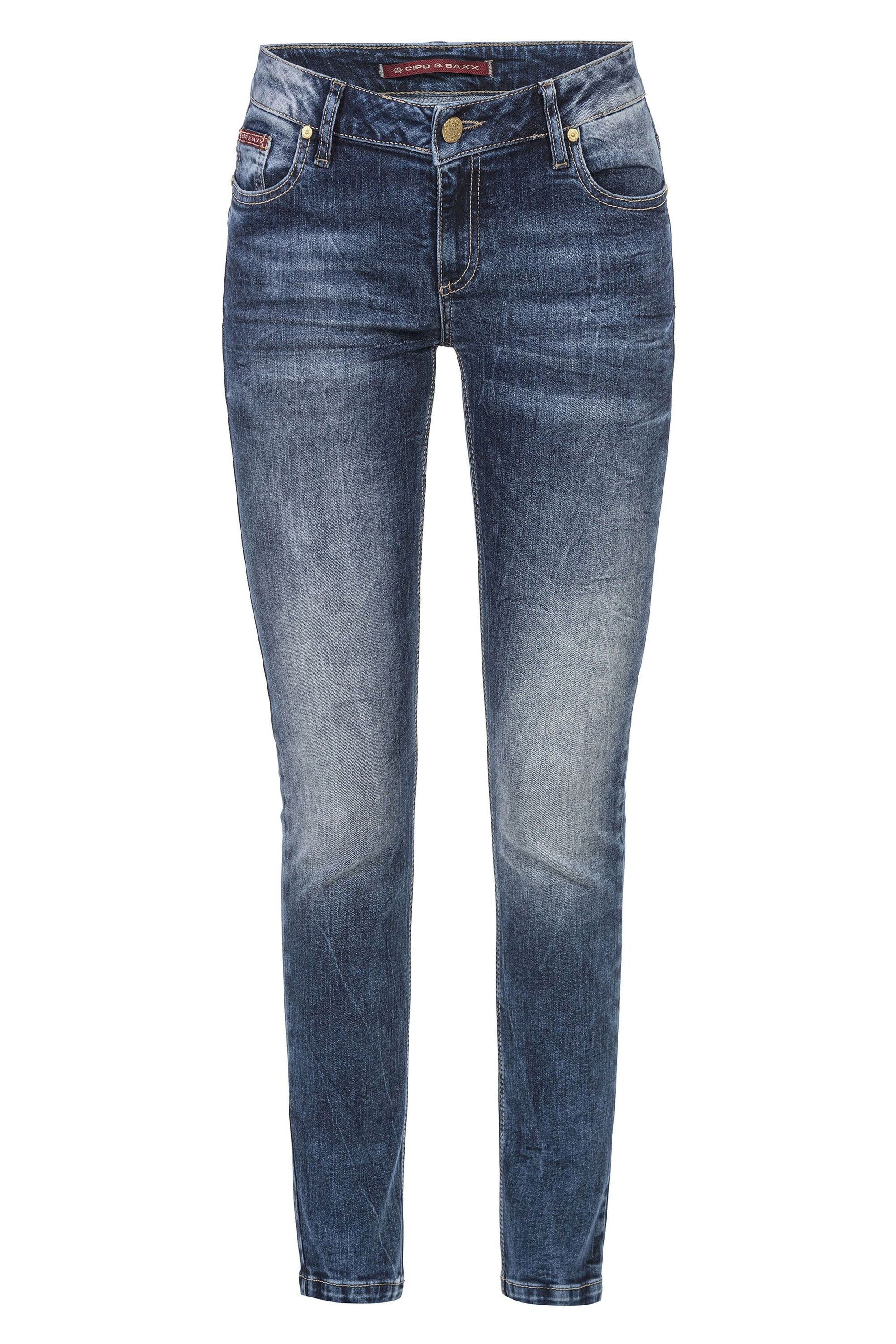 Cipo & Baxx Slim-fit-Jeans »Jeans«, Mit cooler Used-Waschung, WD461