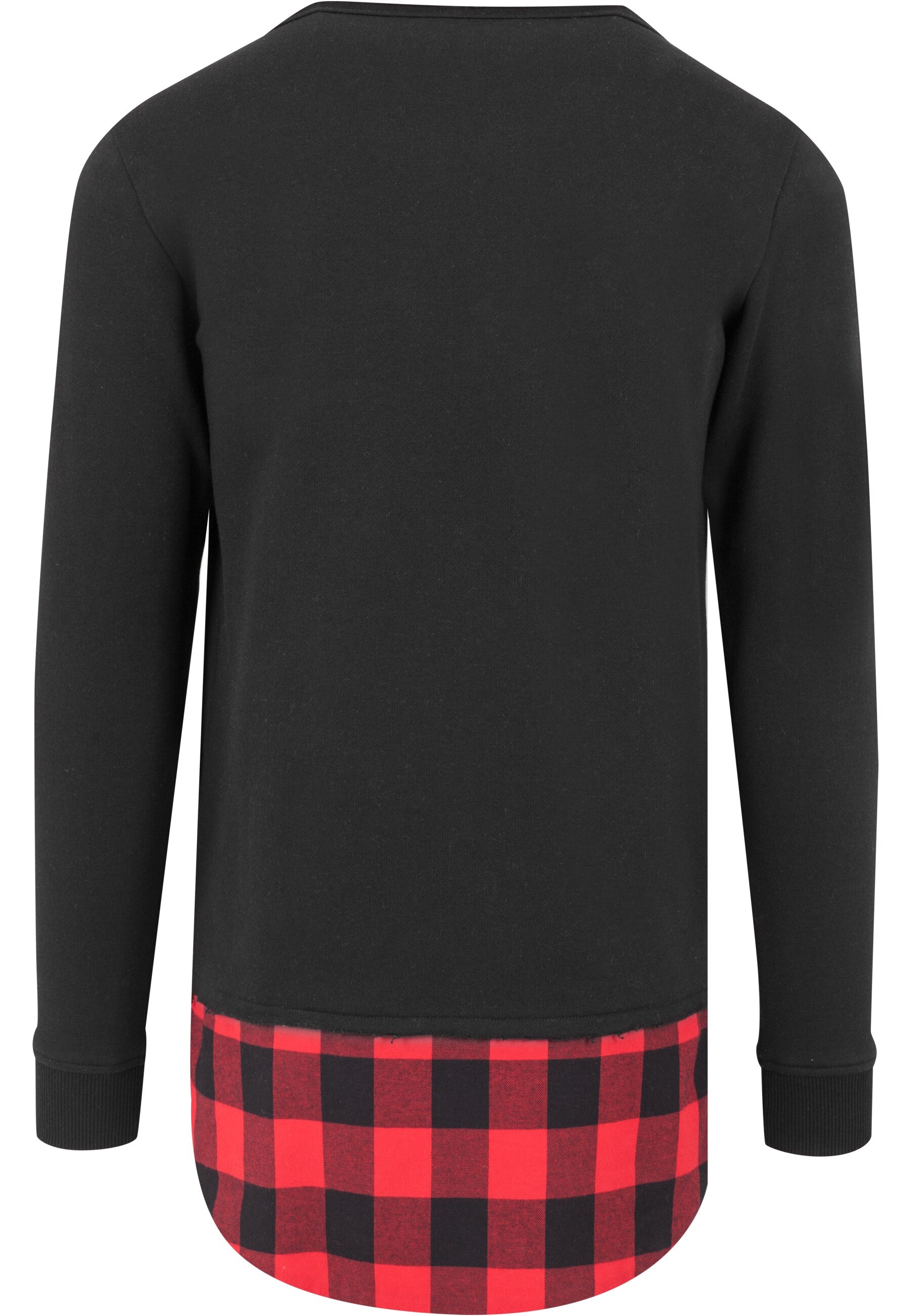 URBAN CLASSICS Rundhalspullover »Urban Classics Herren Long Flanell Bottom Open Edge Crewneck«