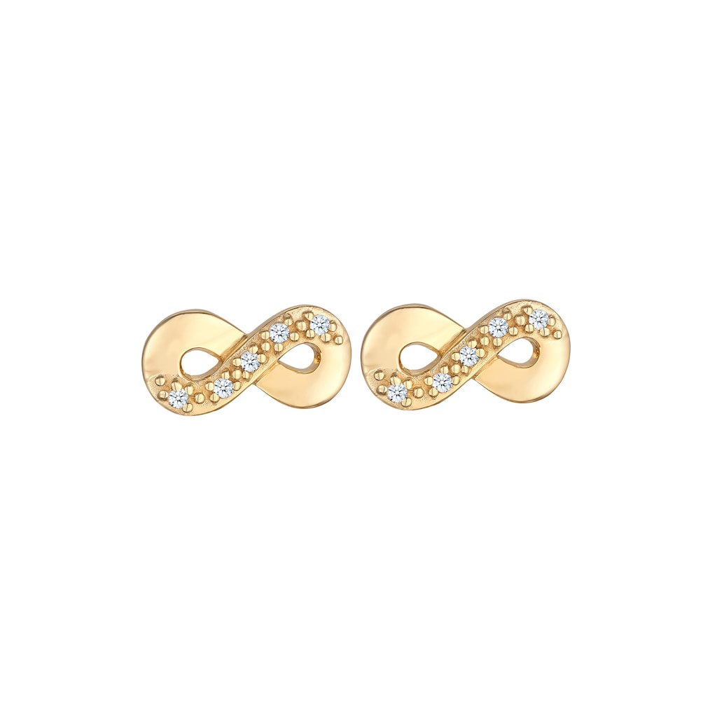 Elli DIAMONDS Paar Ohrstecker »Infinity Symbol Diamant (0.15 ct) 925 Silber«