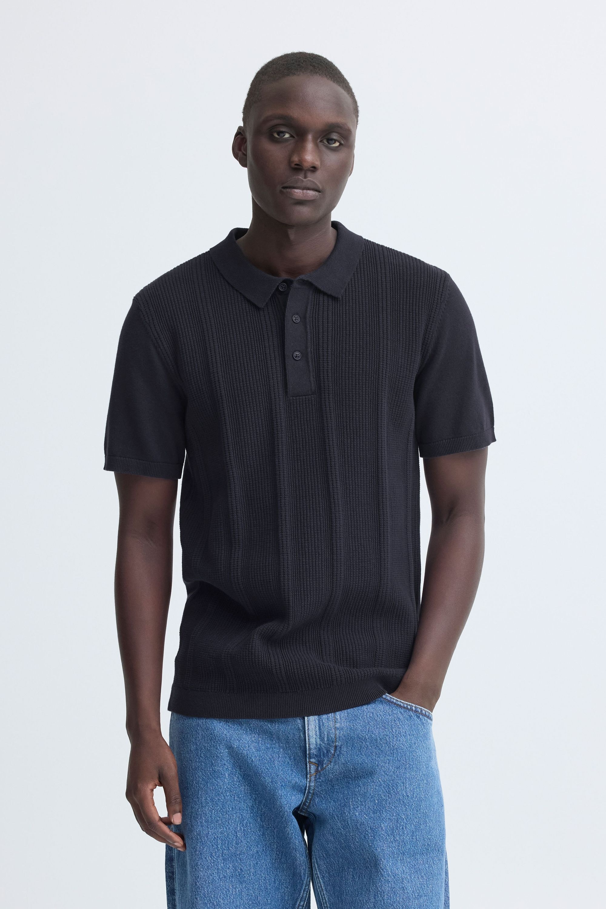 Blend Kurzarmshirt "BHBaron" Stilvolles Feinstrick-Poloshirt mit strukturie günstig online kaufen