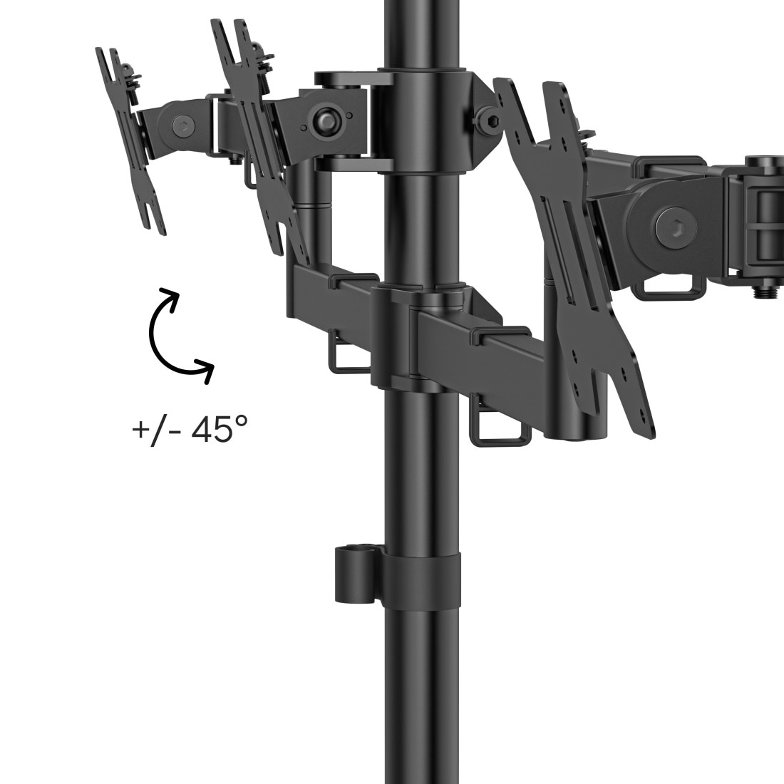 Hama Monitor-Halterung »Dreifach Monitorhalterung höhenverstellbar für 13-27 Zoll« bis 69 cm Zoll 3 Monitore, 360° Rotation, VESA, Kabelmanagement, Stahl