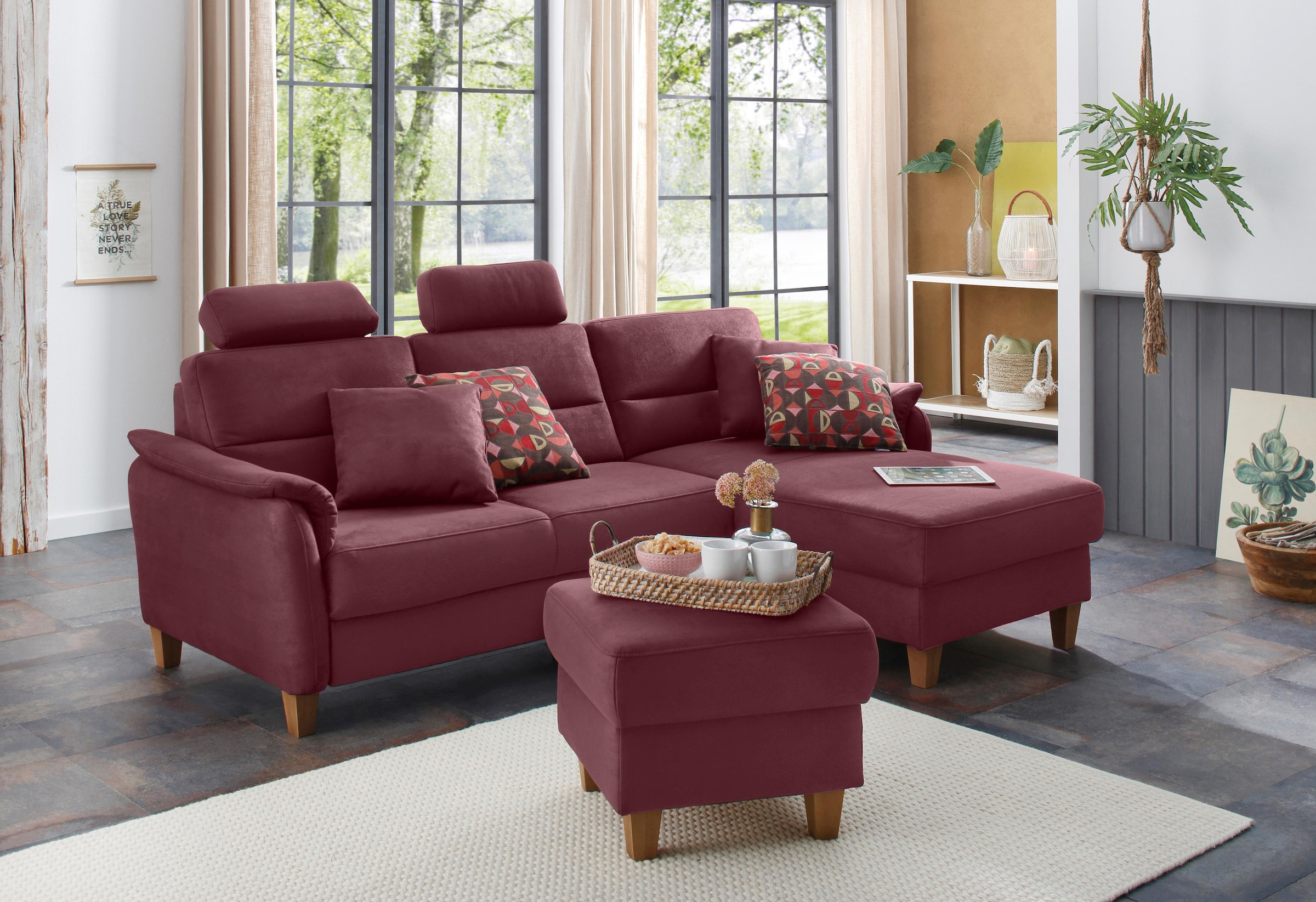 Home affaire Ecksofa »Palmera L-Form«, Federkern, wahlweise mit Bettfunktion und mit/ohne Bettkasten