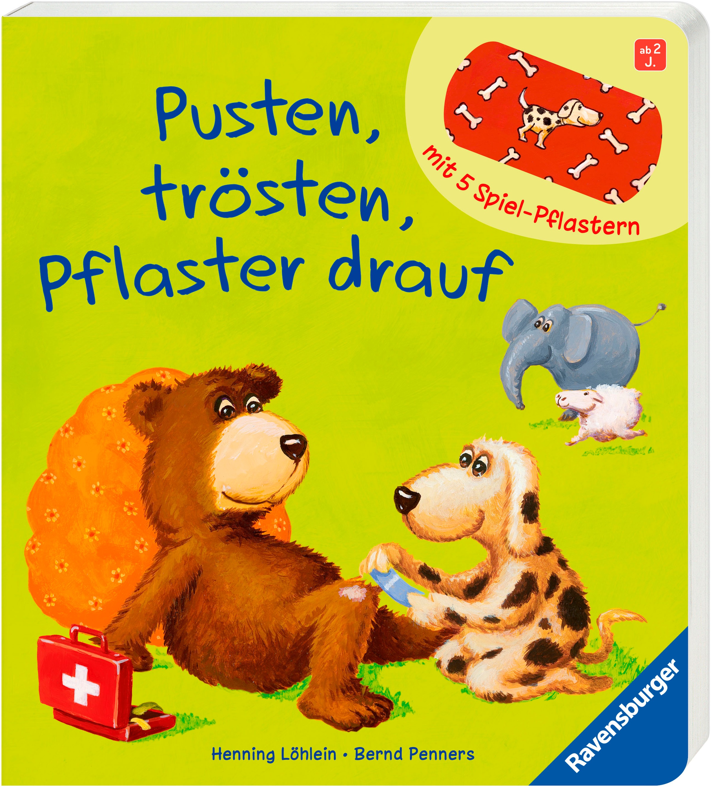RAVENSBURGER Kinderbuch "Pappbilderbuch, Pusten, trösten, Pflaster drauf", B:21cm H:23,5cm, bunt, Bücher