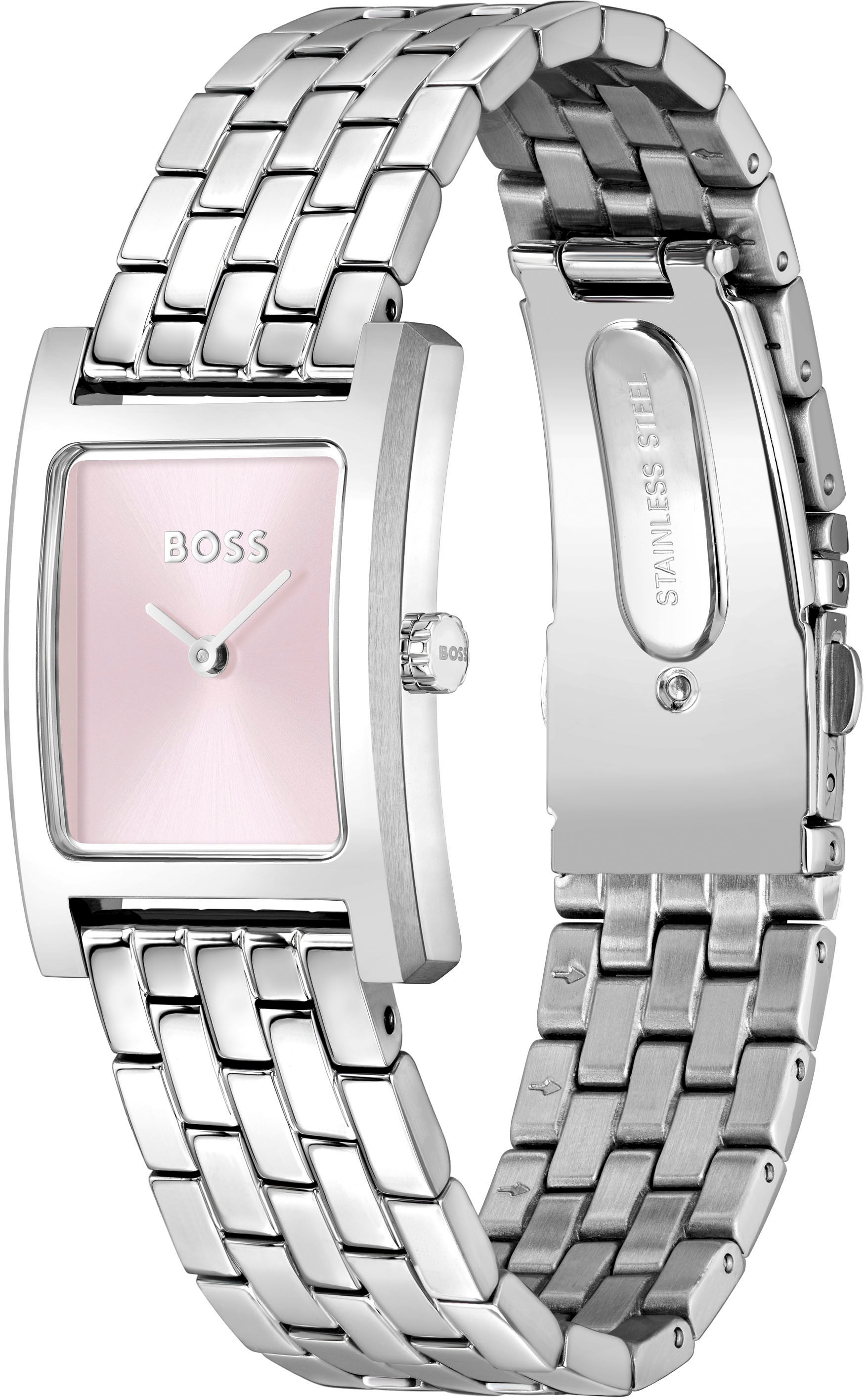 BOSS Quarzuhr »LUCY«, Armbanduhr, Damenuhr, Edelstahlarmband, analog