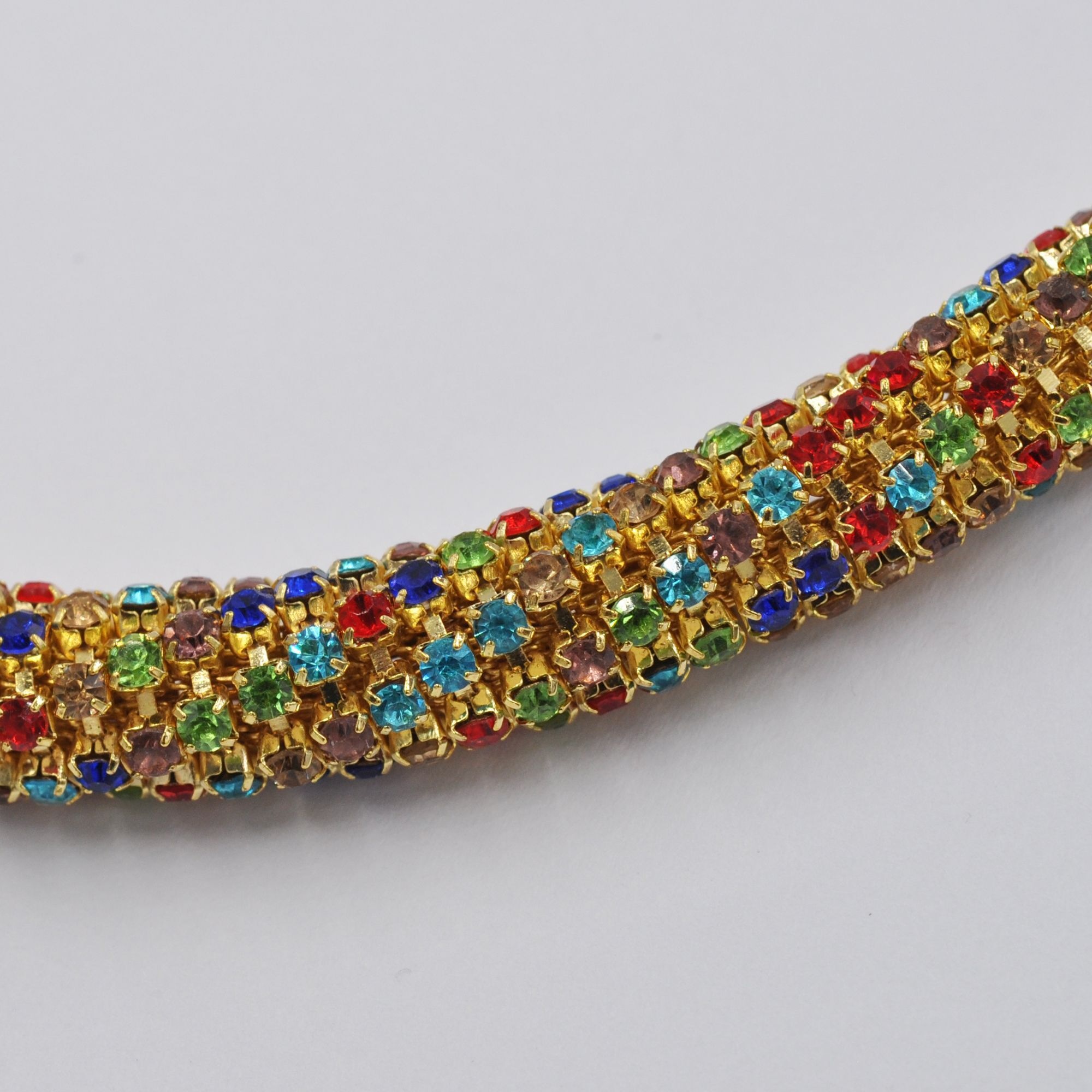 Steuer Collierkettchen »Metall 40+6,0cm glanz Glasstein multi«