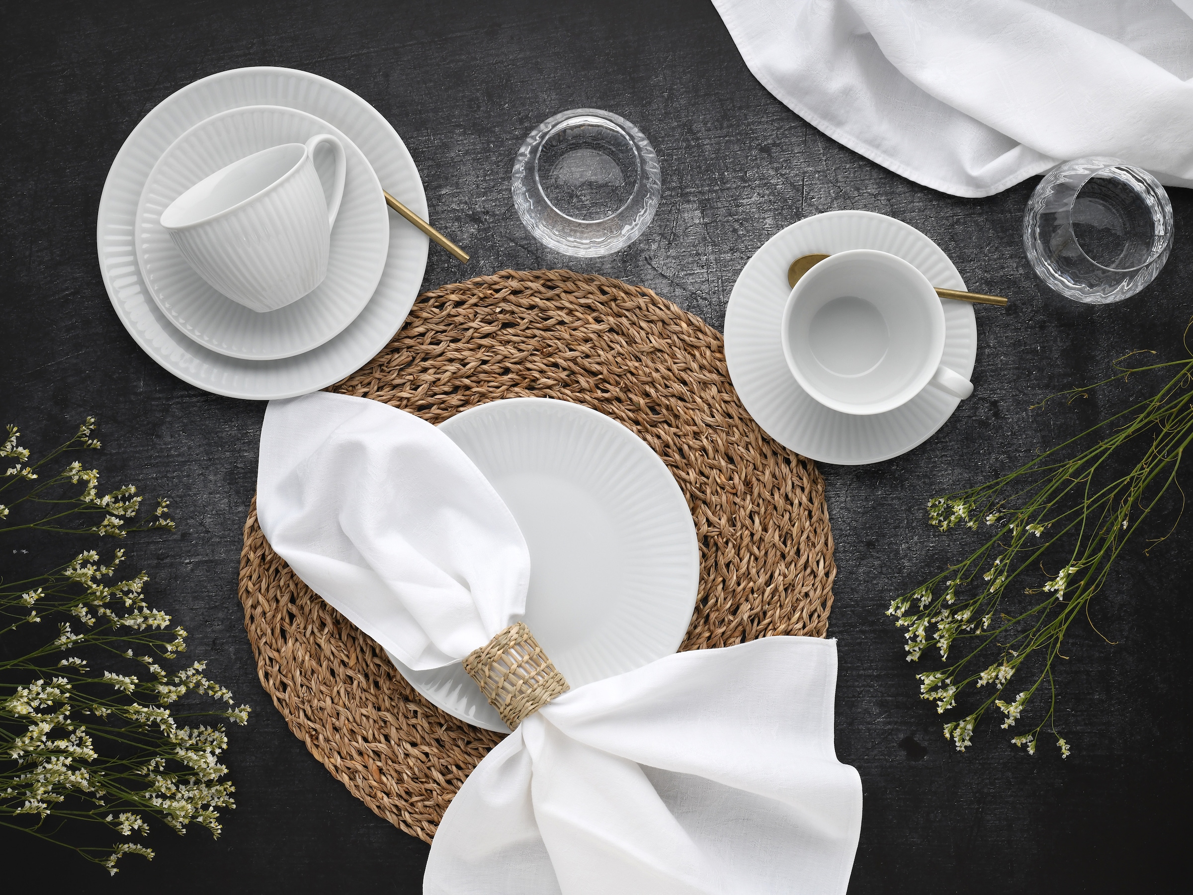 CreaTable Kaffeeservice »Valencia Weiß, Kaffee-Service 18-tlg«, (Set, 18 tlg.), Elegant, Boho Chic
