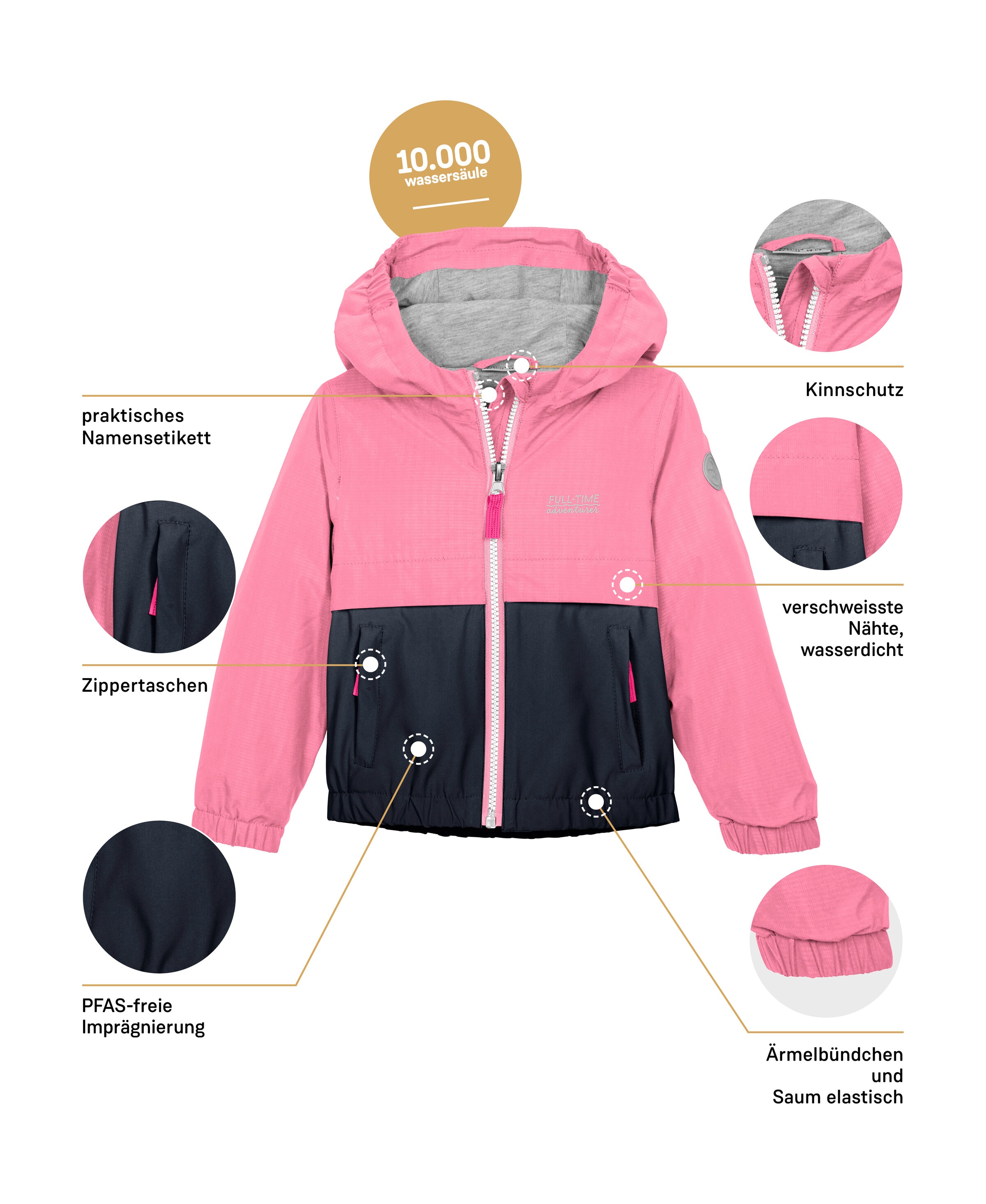 first instinct by killtec Funktionsjacke »FIOS 7 MNS JCKT«, Wasserdichte Kinderjacke mit Colourblock-Design und PFAS-frei