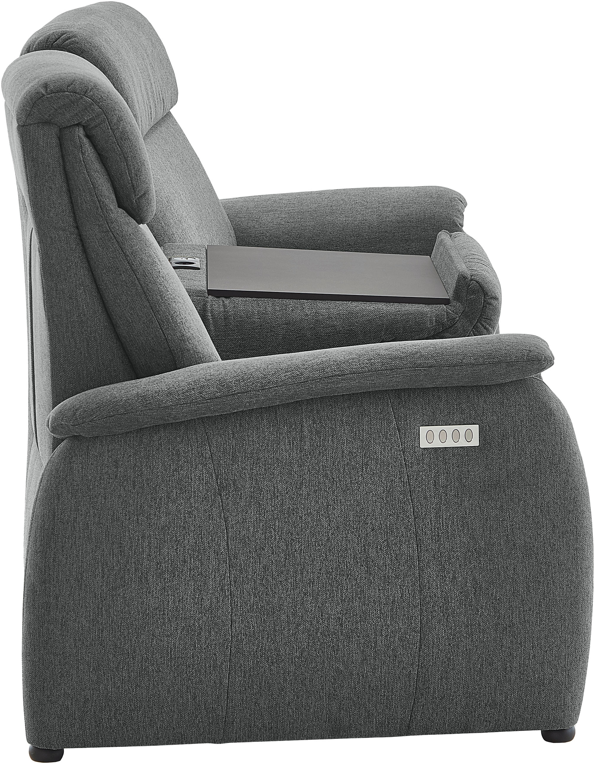 Home affaire Polstergarnitur »Turin, 2,5- & 3-Sitzer mit elektrischer Relaxfunktion« Set, 3-Sitzer mit Tischelement inkl. USB-Ladestation & Steckdose, 4 tlg. tlg. inkl. Tisch, USB & Steckdose, Federkern & pflegeleichtem Bezug