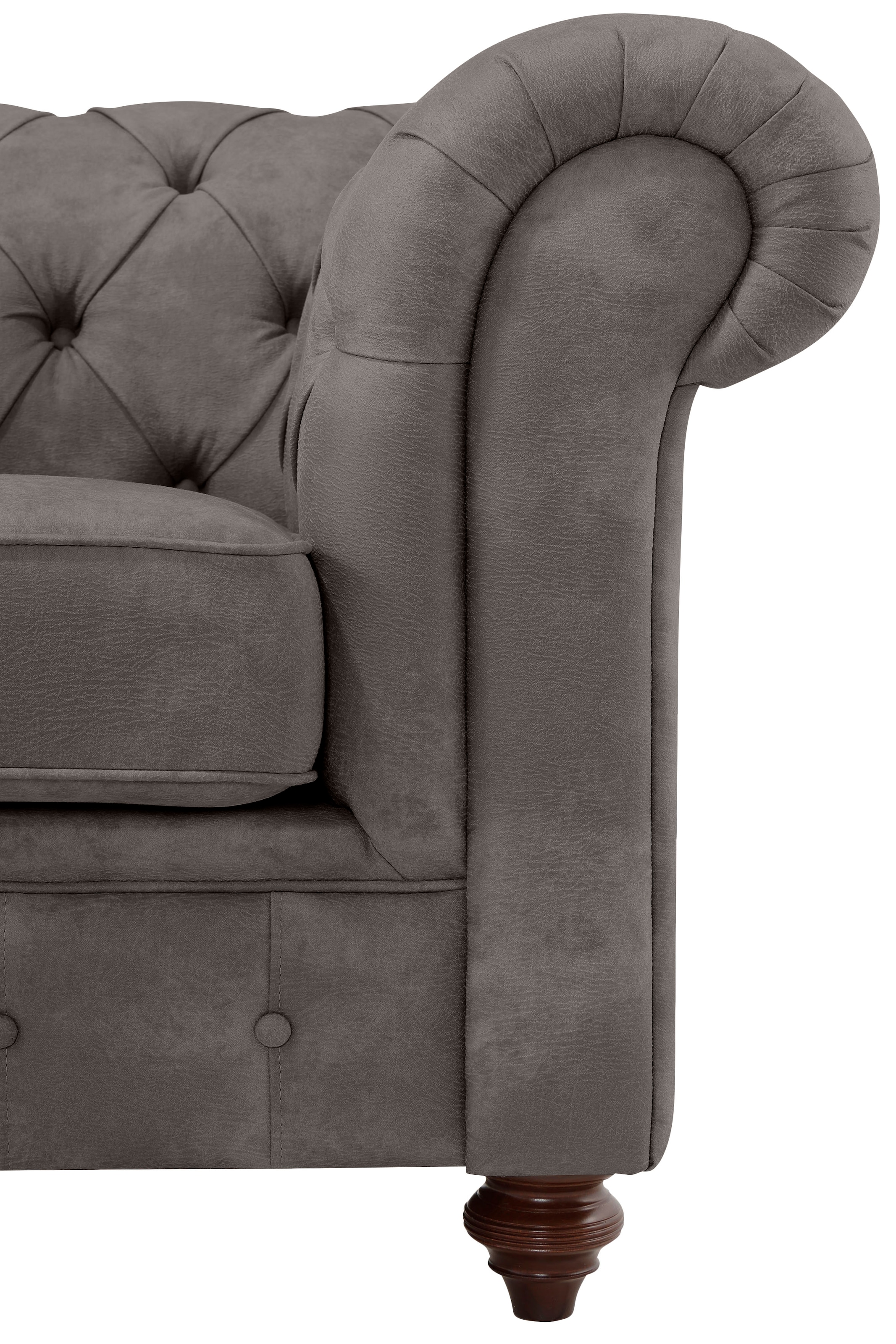 Home affaire Sessel »Chesterfield B/T/H: 105/69/74 cm«, mit hochwertiger Knopfheftung, auch in Leder