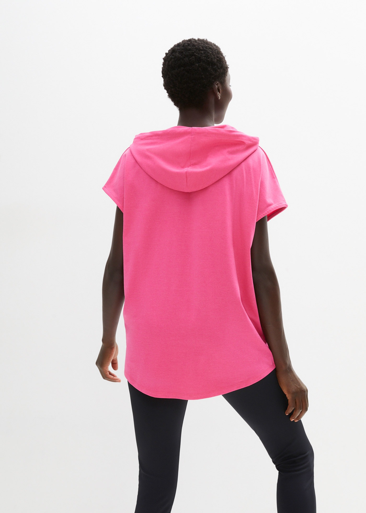 bonprix Kapuzensweatshirt, lässige Passform, Kurzarm, aus Baumwolle, Polyes günstig online kaufen