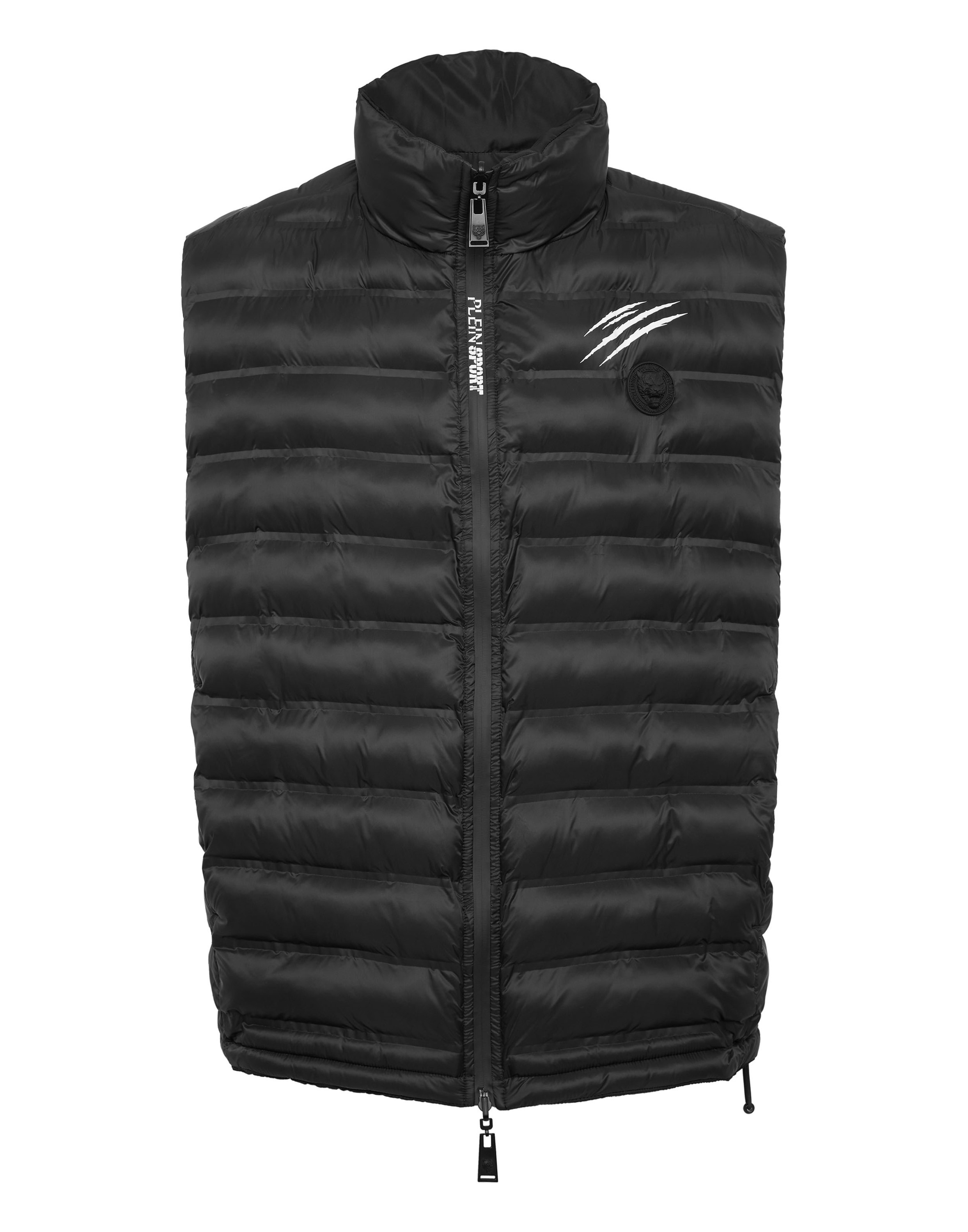 Kurzweste PLEIN SPORT "Kurze Weste", Herren, Gr. 5XL, 02, schwarz, Obermaterial: 100% Polyamid; Futter: 100% Polyester; Füllung: 100% Polyester, Westen