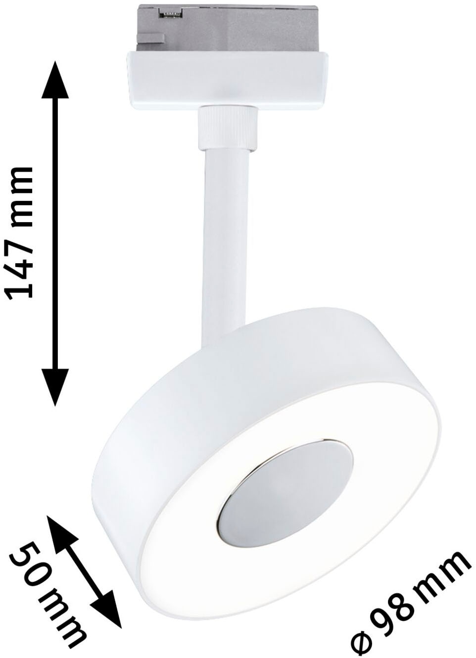 Paulmann Schienensystem-Leuchten »URail LED Schienenspot 3-Step-Dim Circle Einzelspot Signalweiß«, (1 tlg.), Memoryfunktion, mehrere Helligkeitsstufen