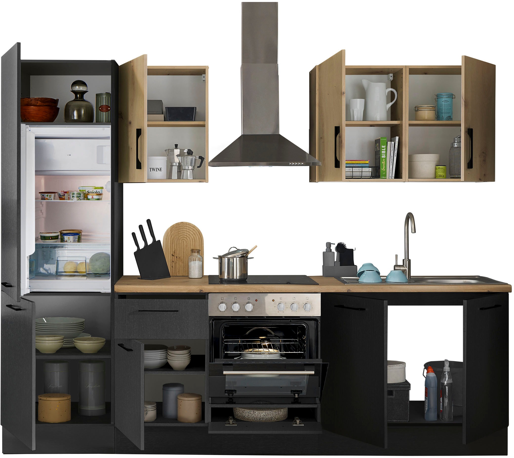 BASIC by Balculina Küchenzeile »Turin«, Breite 270 cm, wahlweise mit E-Geräten