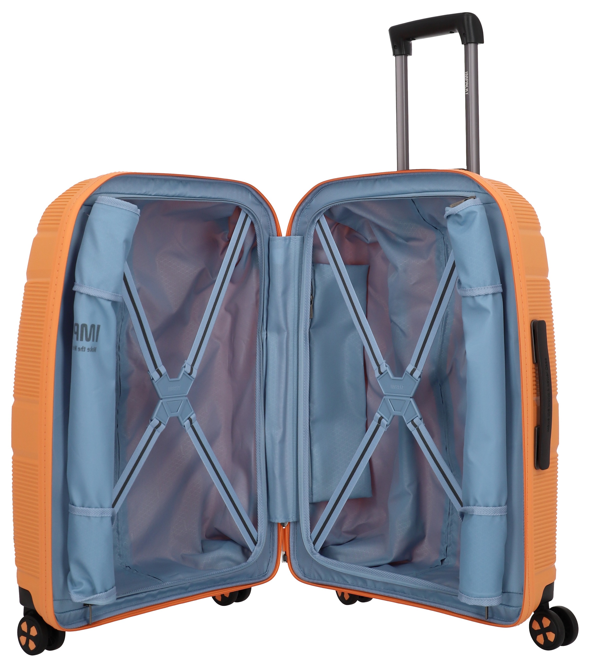 IMPACKT Hartschalen-Trolley »IP1, verschiedene Größen und Farben«, 4 Rollen, Hartschalen-Koffer vegan Koffer Reisegepäck USB-Port TSA Zahlenschloss