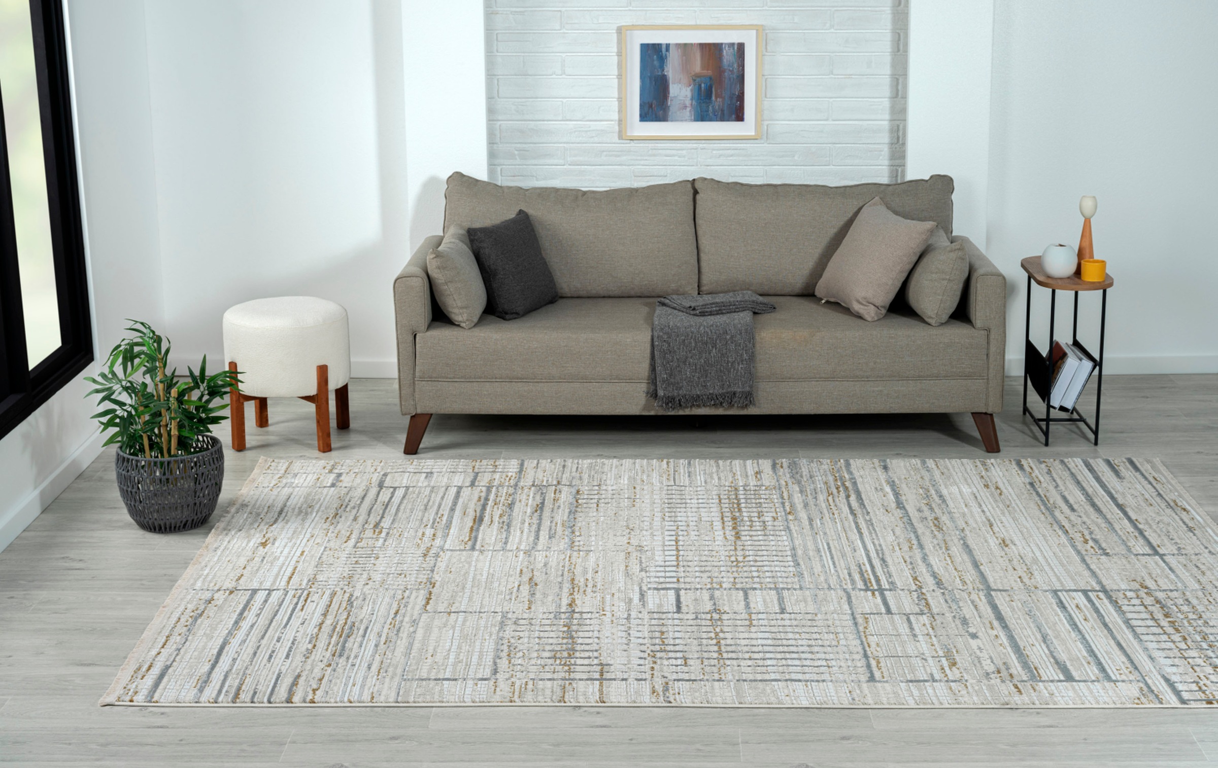 Myflair Möbel & Accessoires Teppich »My Love Lagerräumung«, rechteckig, 10 mm Höhe, Kurzflor, Retro-Style, besonders weich durch Microfaser, mit Fransen
