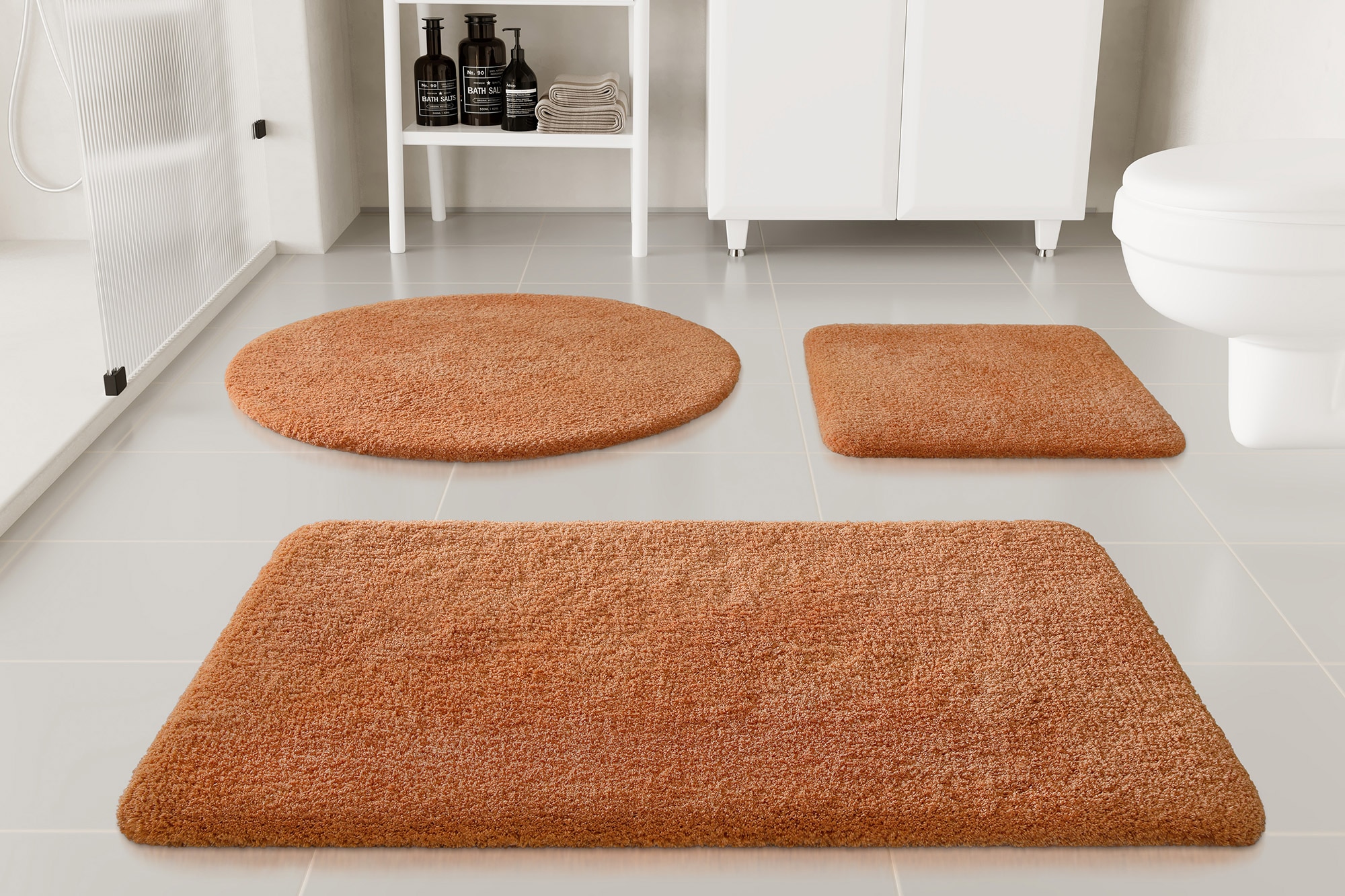 my home Badematte »Kaarin«, rutschhemmend beschichtet, schnell trocknend, Badteppich, getuftet, flauschig, hochflor, große Farbauswahl