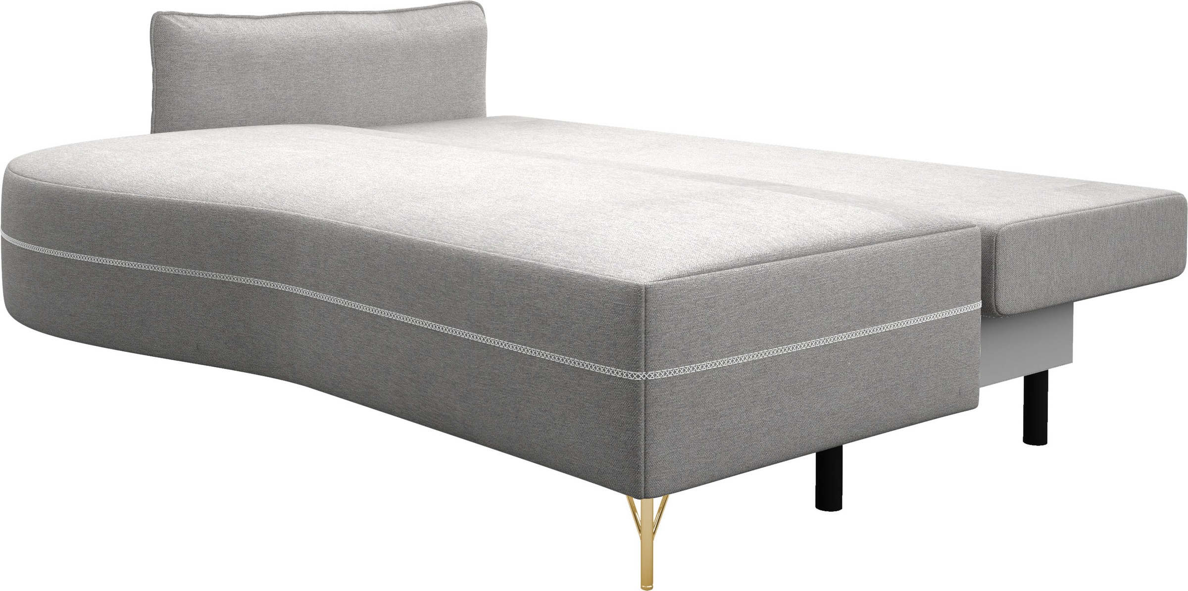 exxpo - sofa fashion Loungesofa »mit toller Kontrastnaht, Solitärmöbel, bequem, schmale Armlehne«, Schlafsofa mit Bettfunktion und Bettkasten, komfortabler Federkern