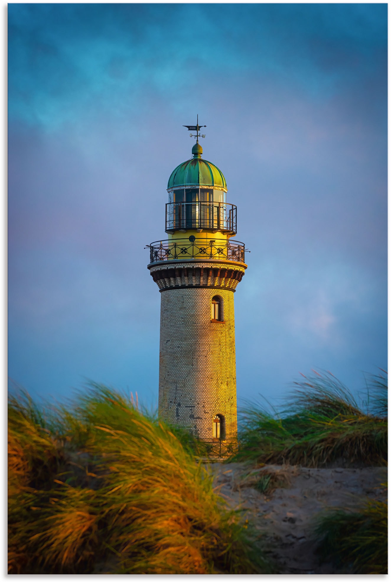Artland Wandbild »Leuchtturm in Warnemünde«, Gebäude, (1 St.), als Alubild, Leinwandbild, Wandaufkleber oder Poster in versch. Größen