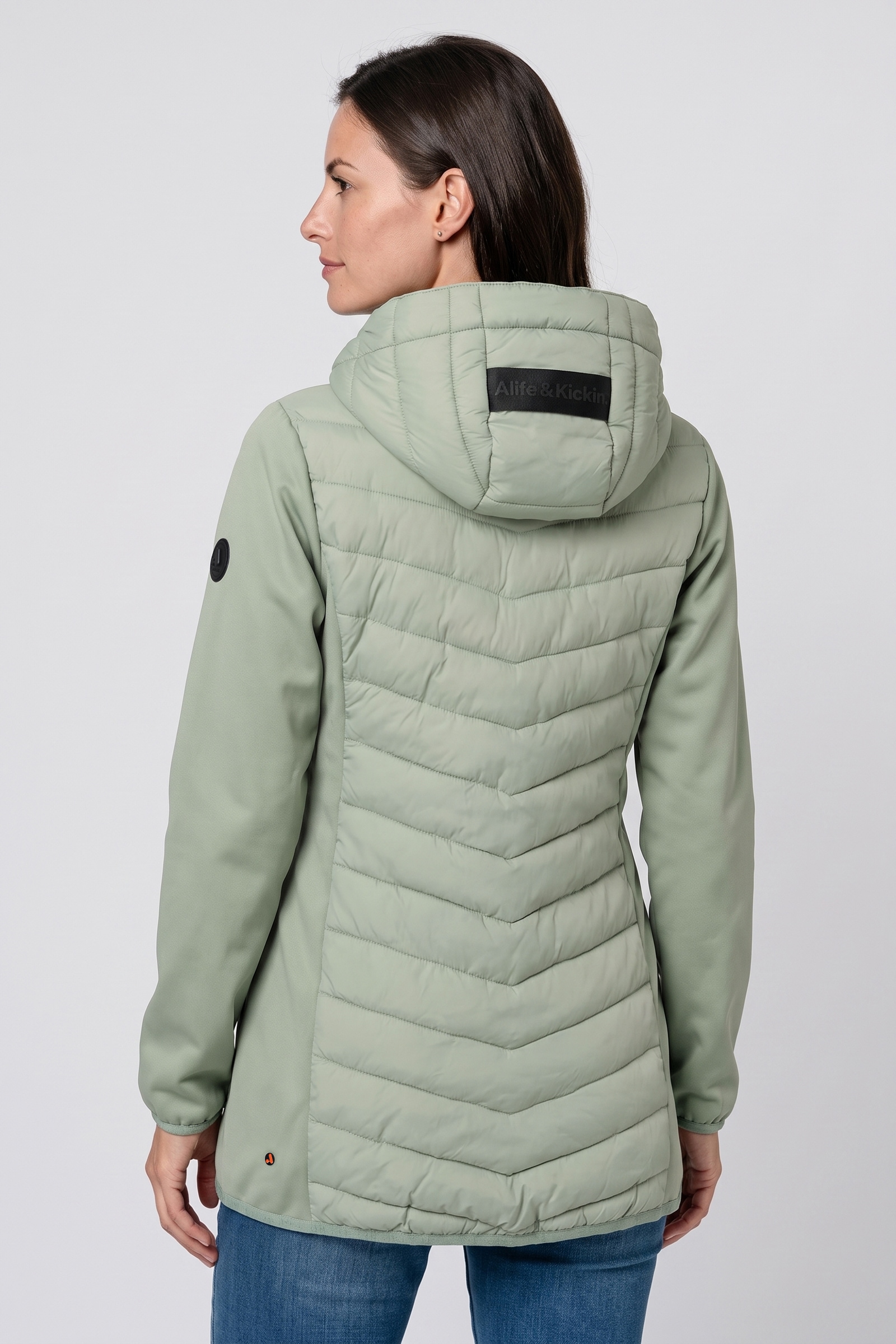 Alife & Kickin Sommerjacke »Damen YlvaAK A Übergangsjacke, Jacke« Chevron-Steppung, Kapuze mit Kordelzug, Zwei-Wege-Reißverschluss