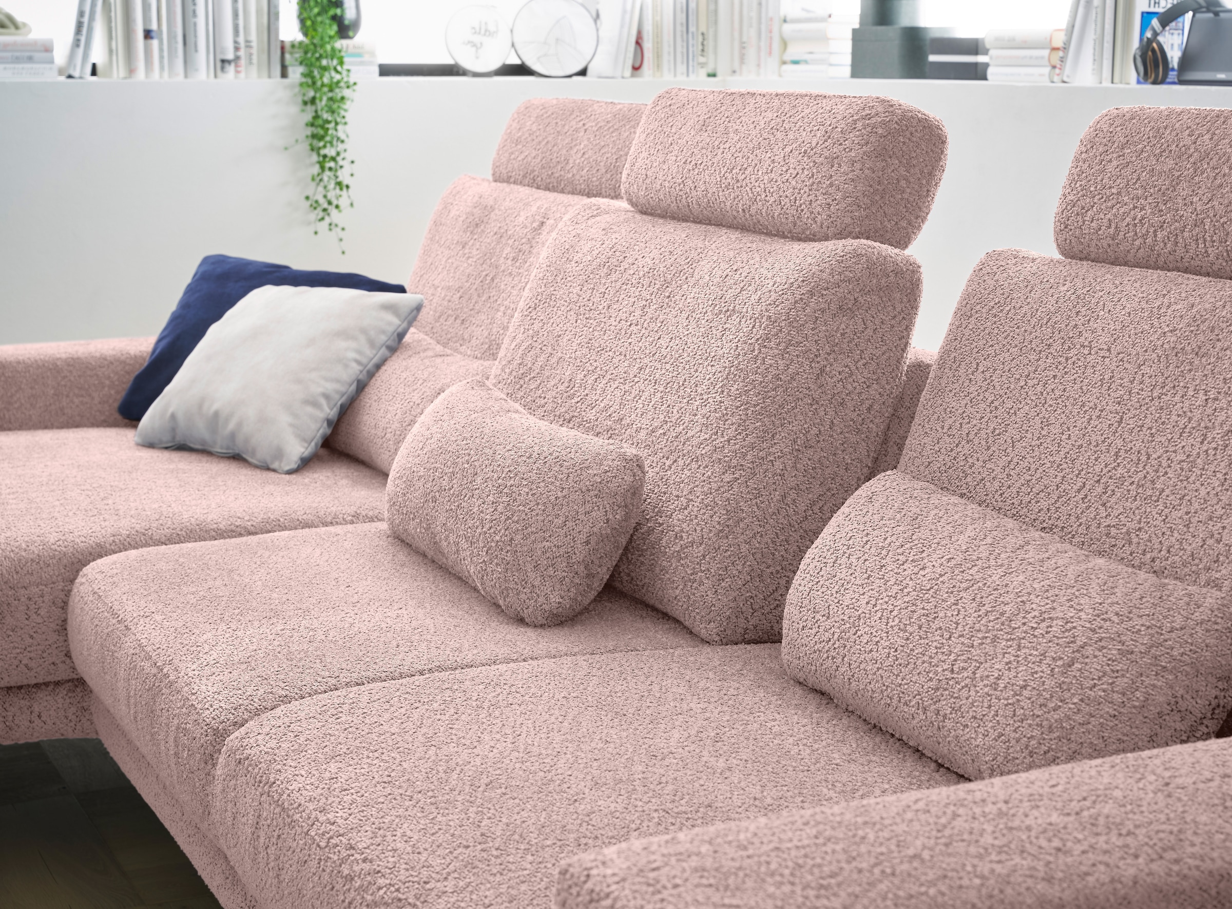set one by Musterring Ecksofa »SO 3600«, mit Funktion, Kopfstützen und Nierenkissen, Breite 293 x Tiefe 180 cm