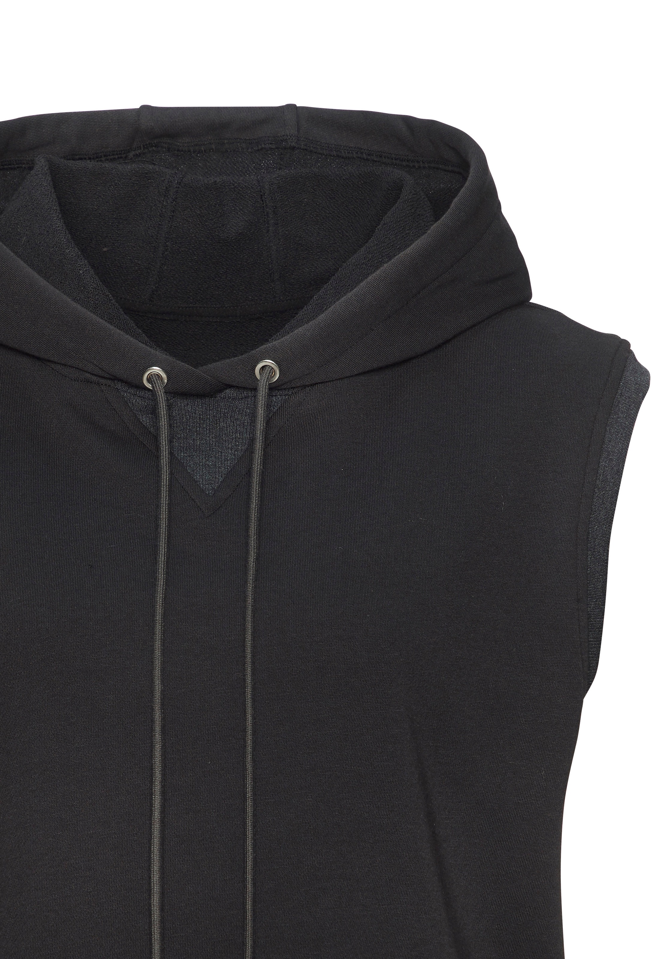 Hoodie LASCANA ACTIVE, Damen, Gr. XL (48/50), blau (dunkelgrau), Obermaterial: 60% Baumwolle, 40% Polyester, Sweatshirts Hoodie, ohne Ärmel 3