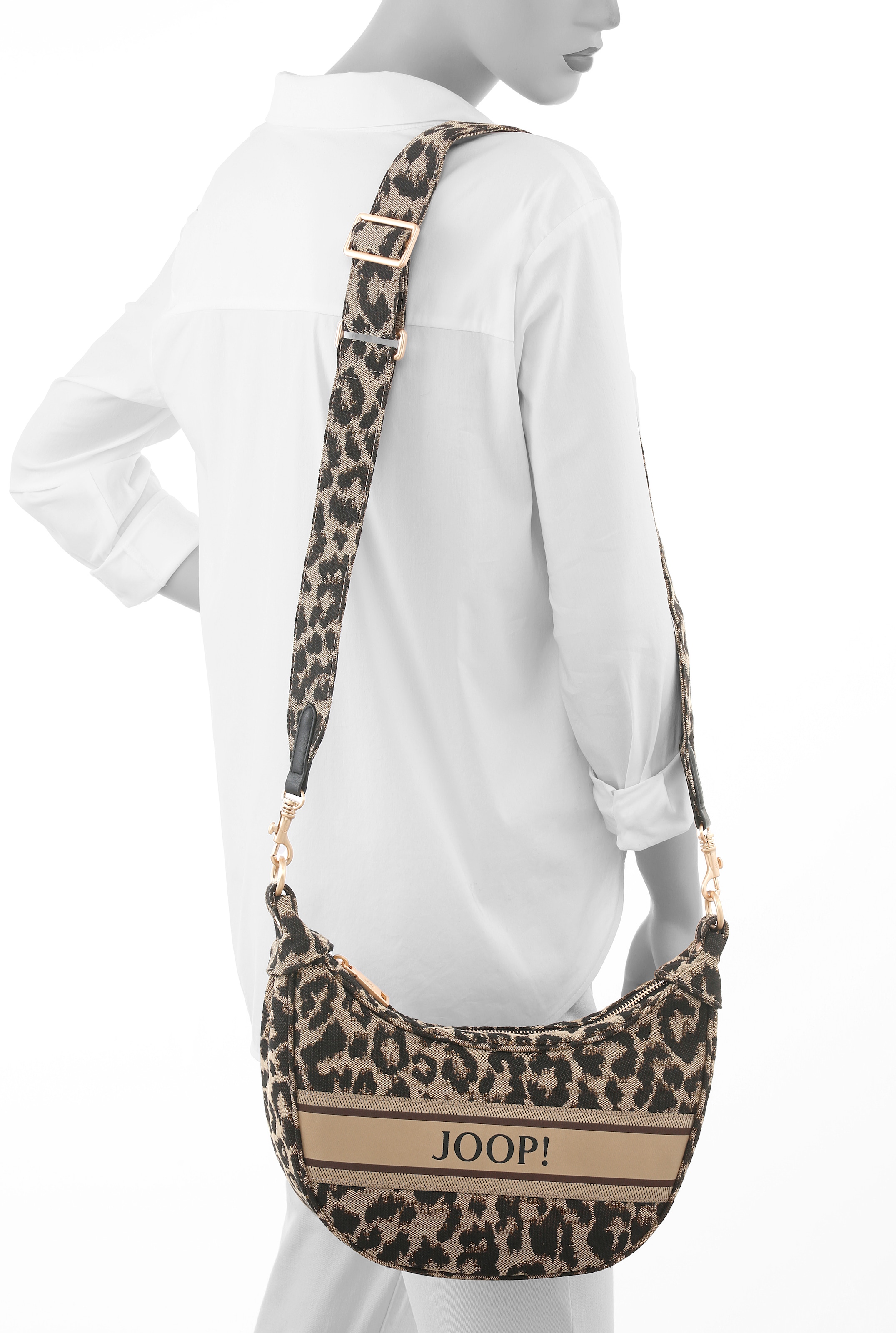 JOOP! Schultertasche »sicilia shoulderbag mvz« Damen Handtasche, Hobo, Umhängetasche im modischen Animal-Print