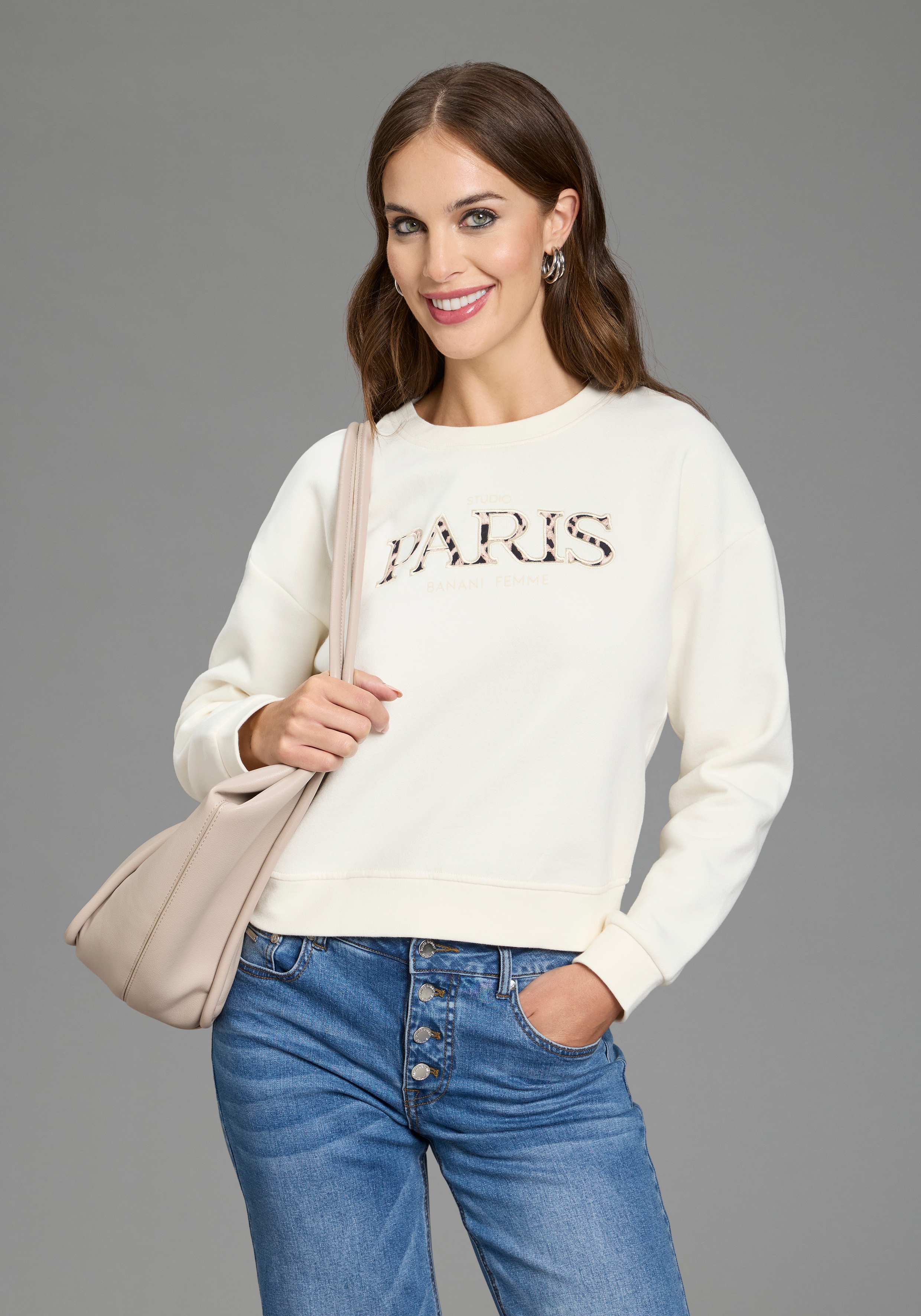 Bruno Banani Sweatshirt, mit Rundhalsausschnitt, moderner Druck