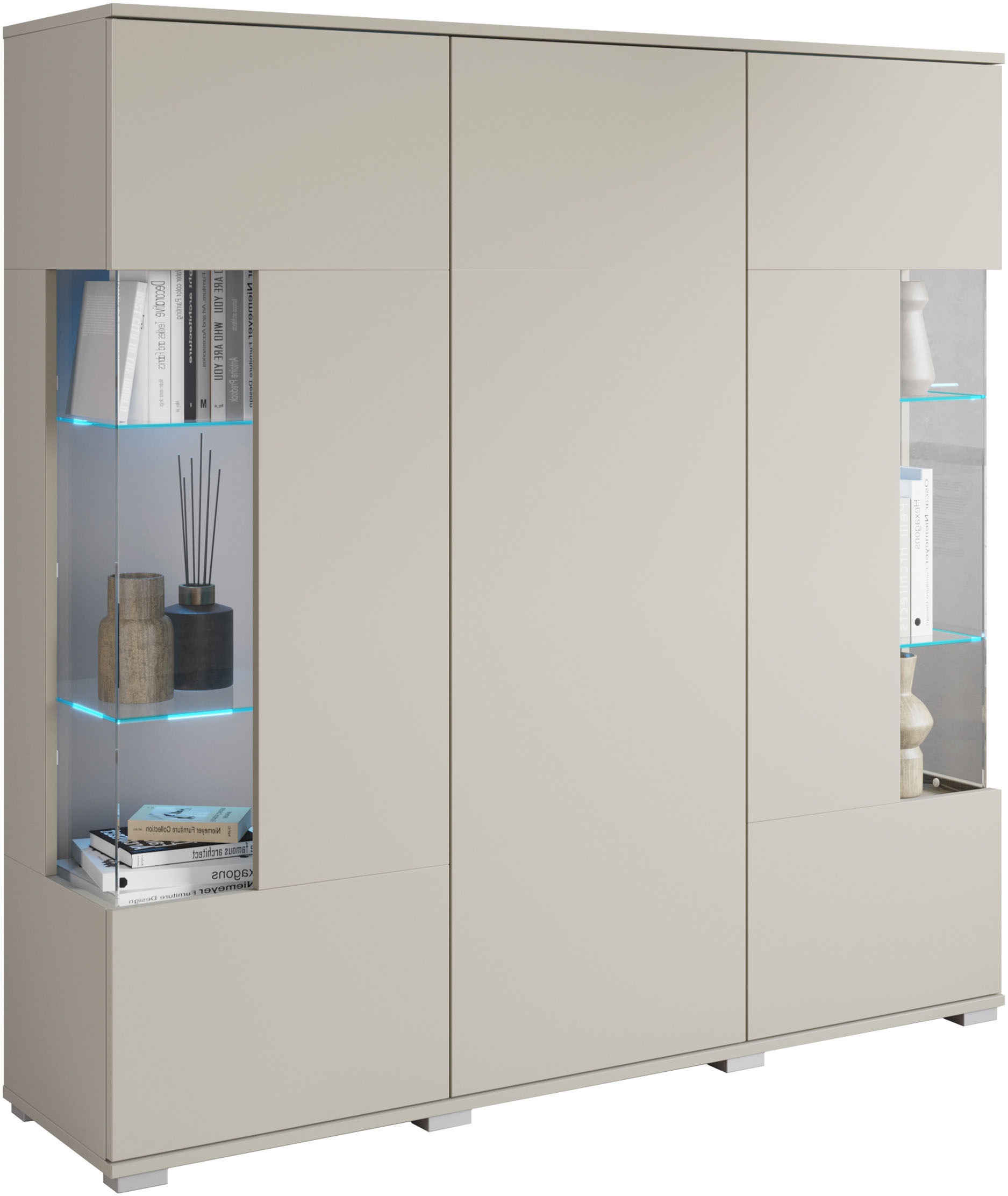 OTTO home "Kenia" 1 Stk. tlg. Modernes Highboard, mit Glastüren, Breite 135 cm