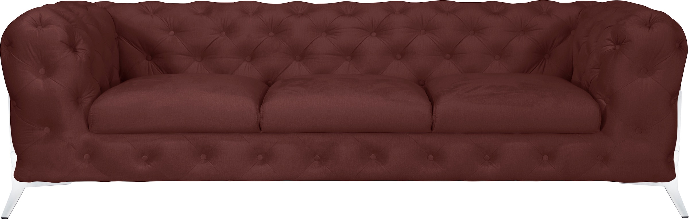 Leonique Chesterfield-Sofa "Amaury", aufwändige Knopfheftung, moderne Chesterfield Optik, Fußfarbe wählbar