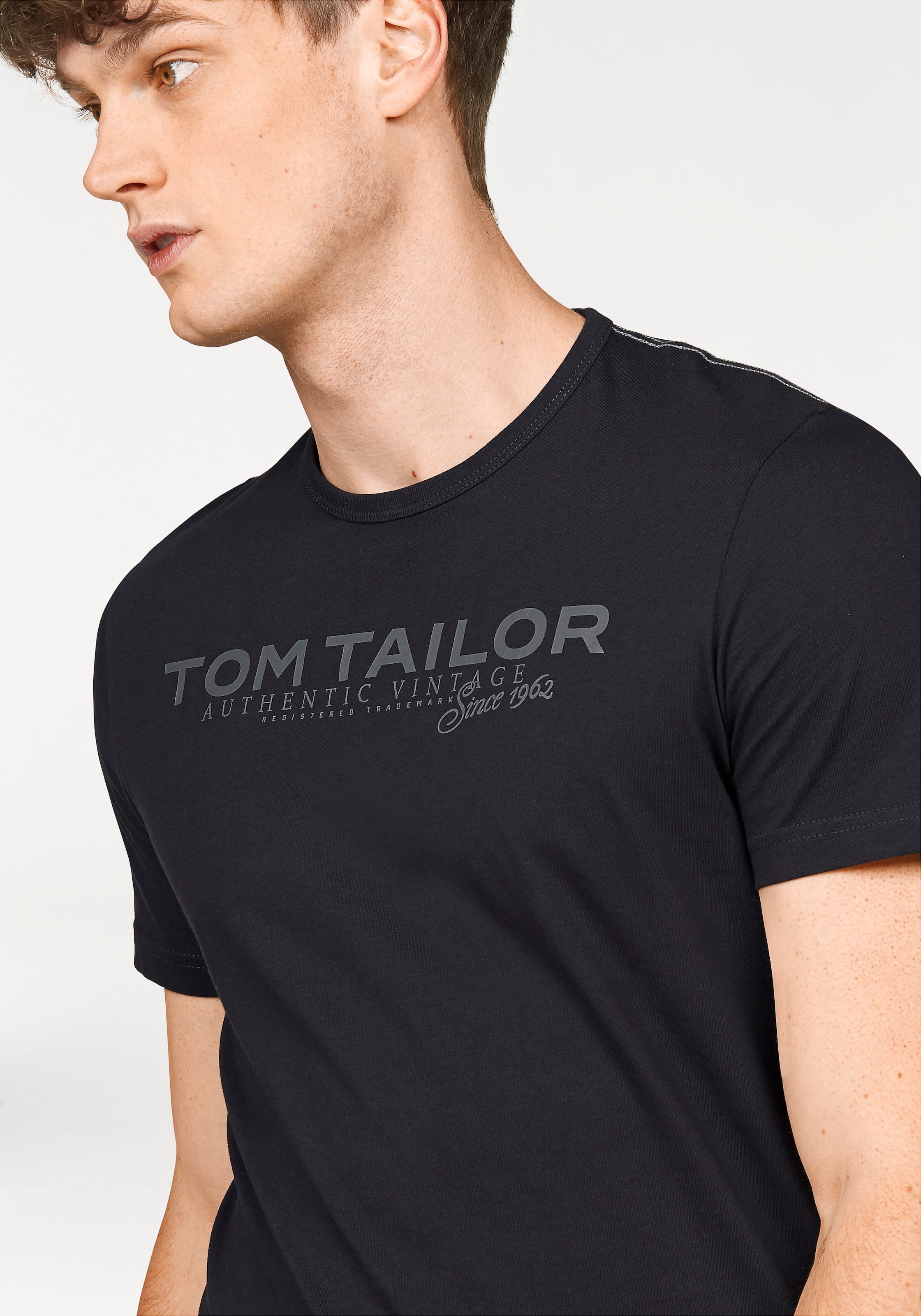 TOM TAILOR Rundhalsshirt, mit Logoprint