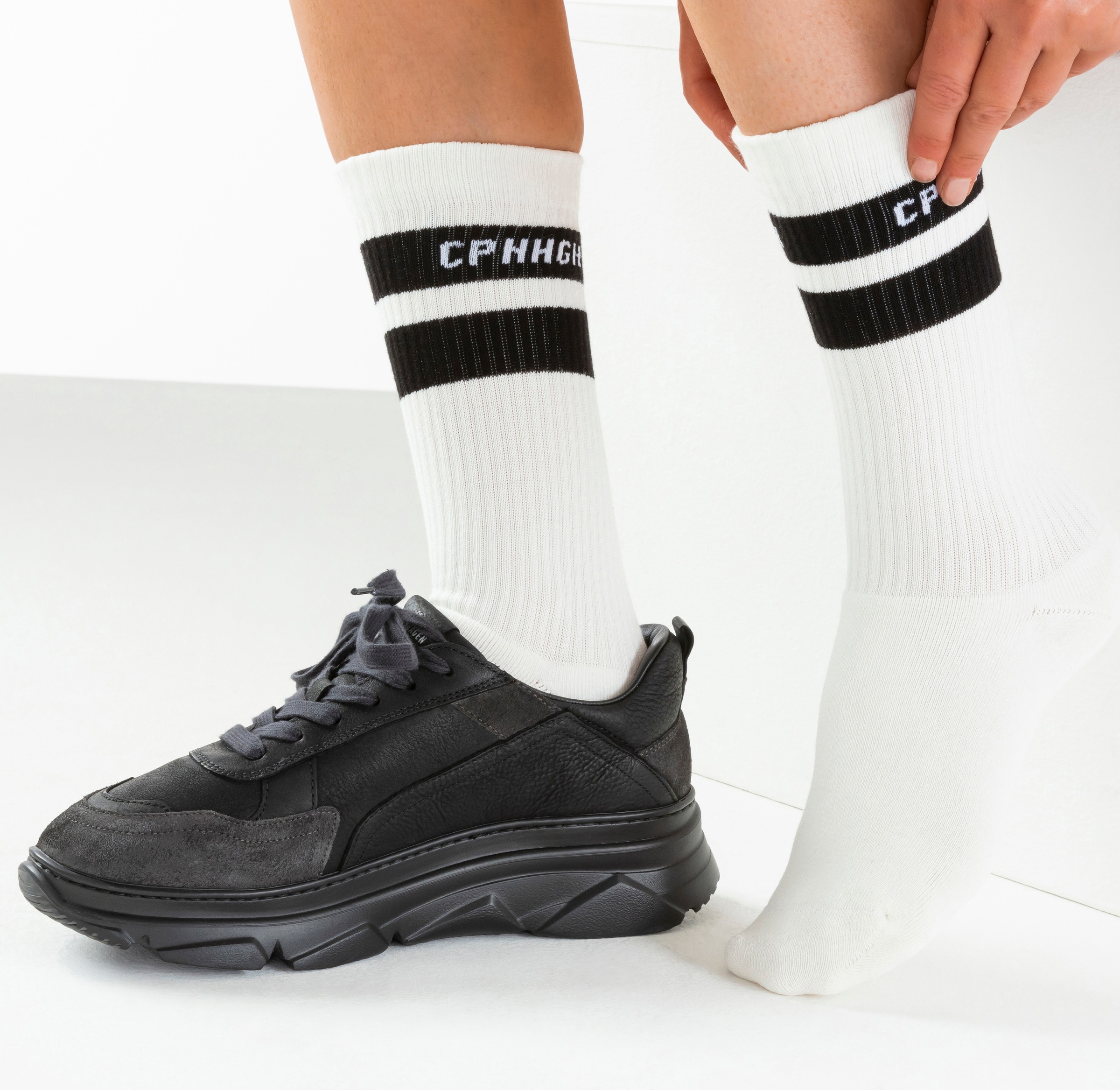 Copenhagen Studios Tennissocken, (Packung, 3 Paar), mit Streifendesign und Vollfrottee