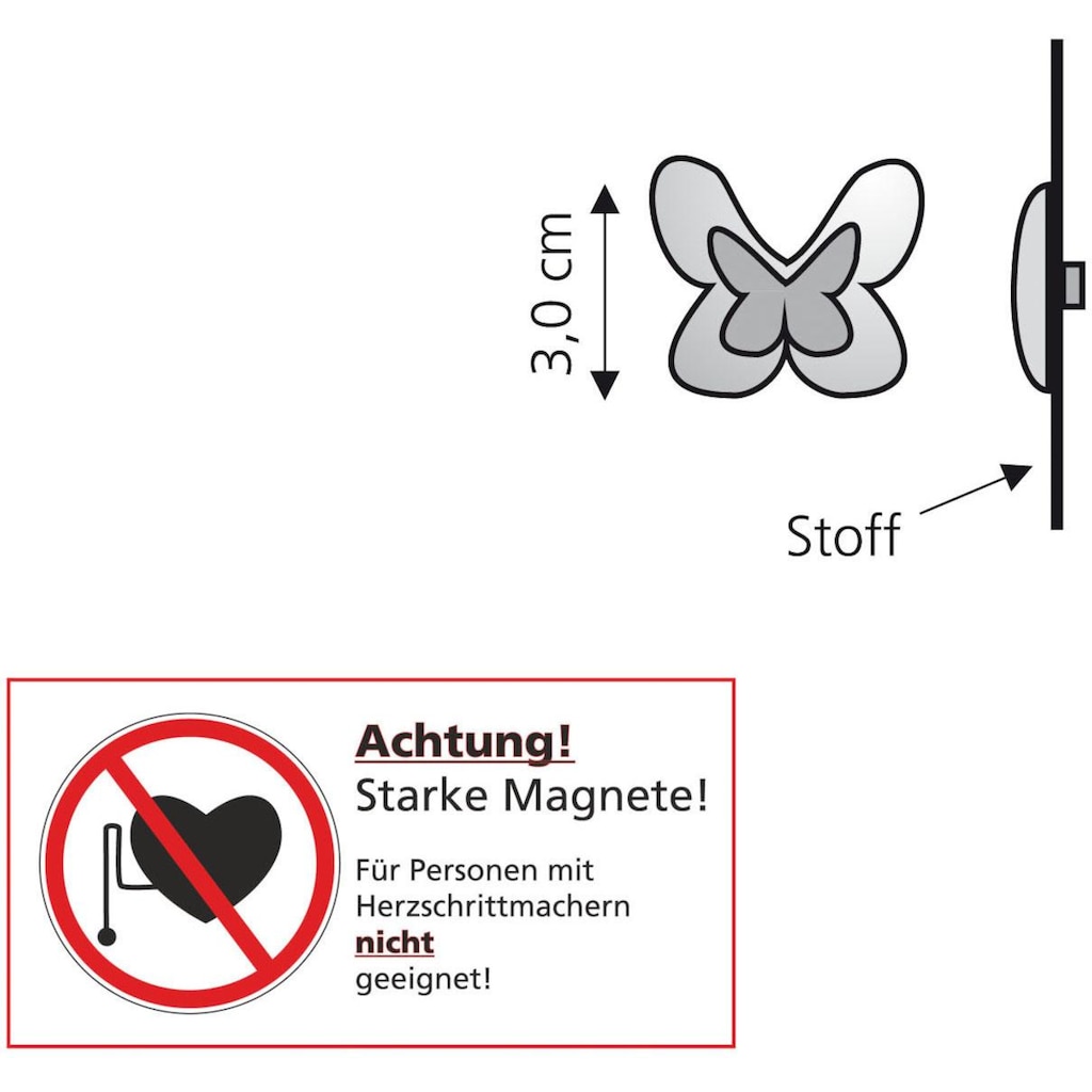 Liedeco Dekomagnet »Schmetterling«, (1 St.)