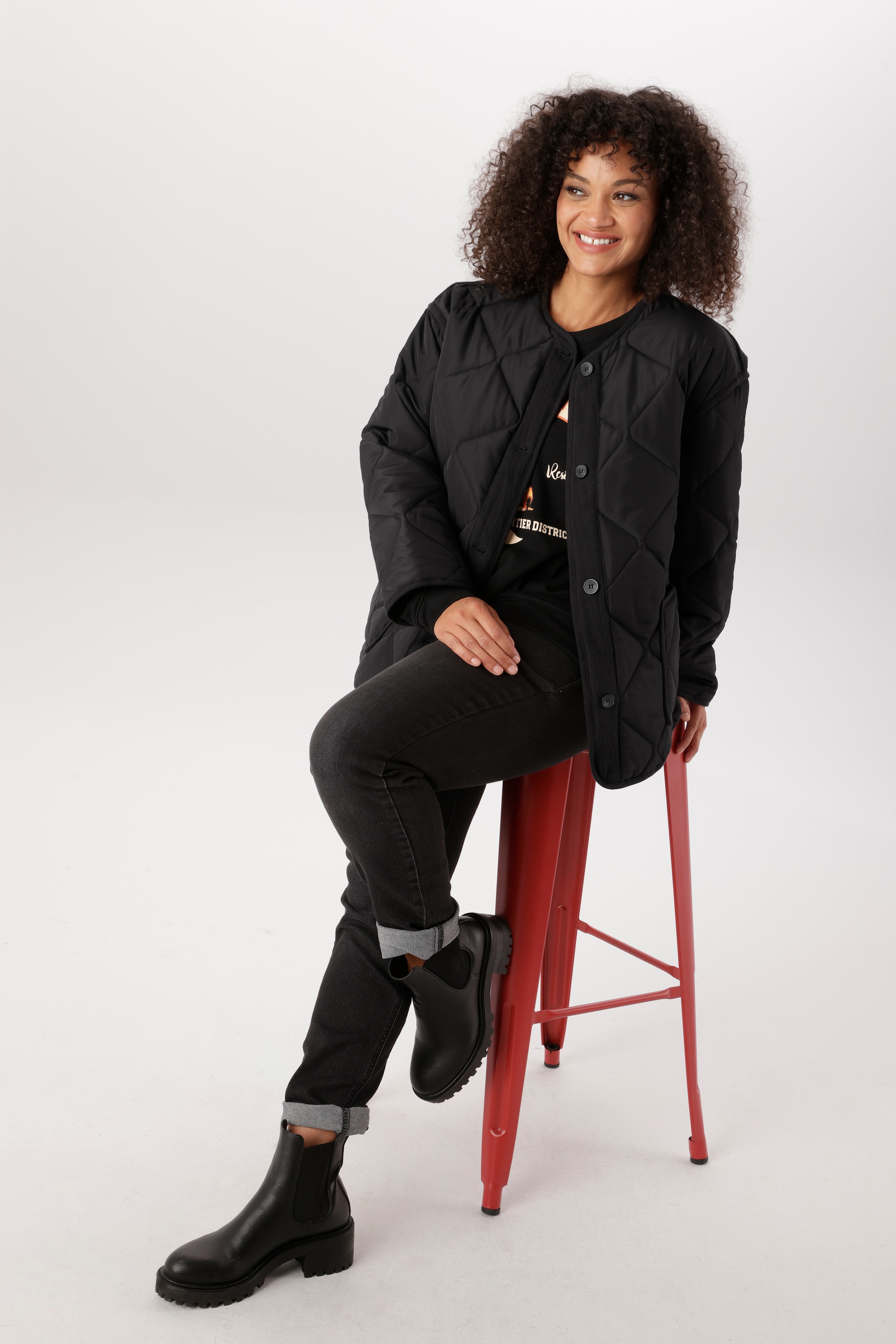 Aniston PLUS Steppjacke ohne Kapuze mit gesteppten Obermaterial - NEUE KOLLEKTION
