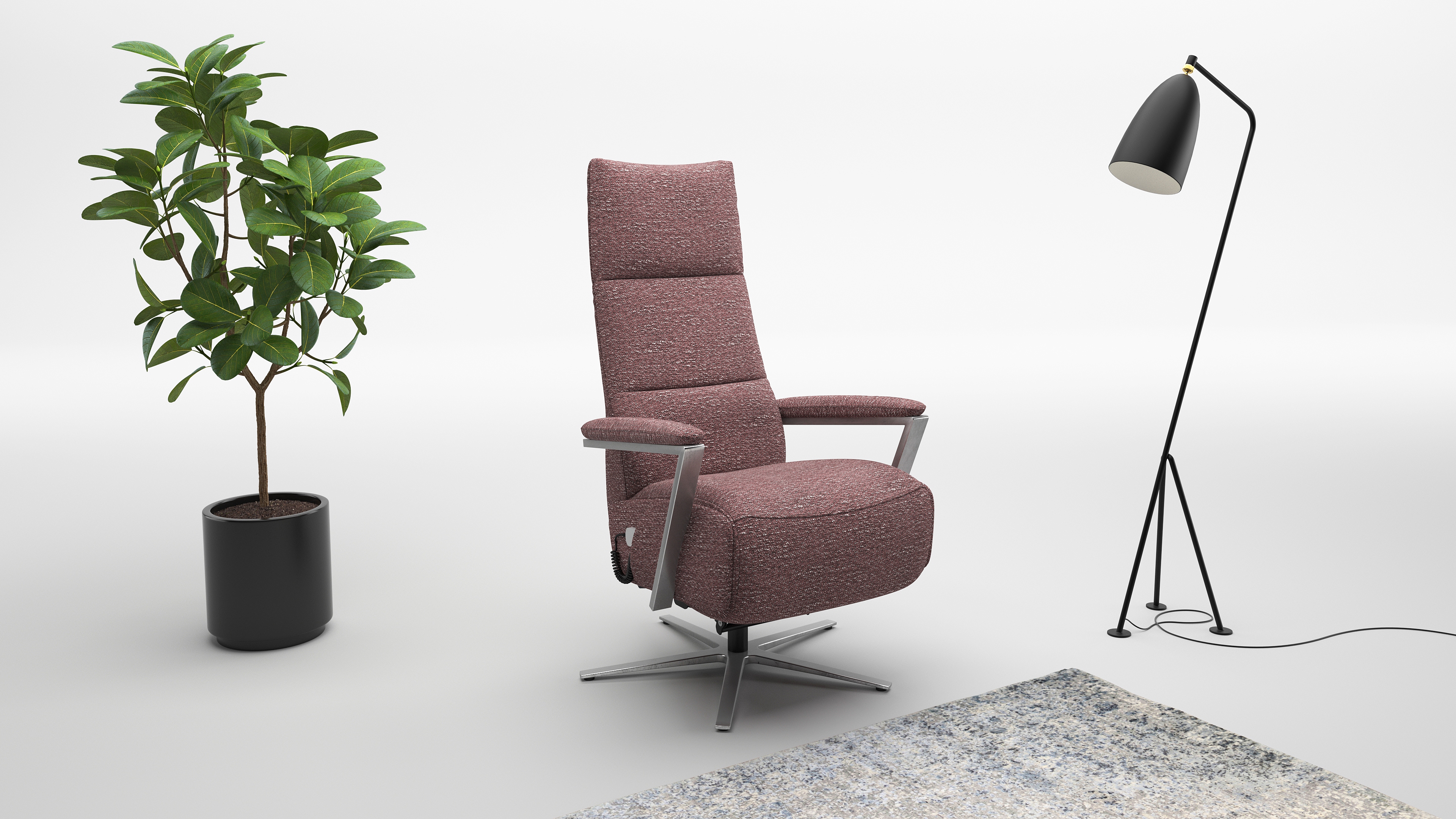 sit&more TV-Sessel "Vario Comfort, inkl. Kopfteilverstellung & 360 Drehfunktion" mit Gasdruck, Höhe der Armelehnen 60cm