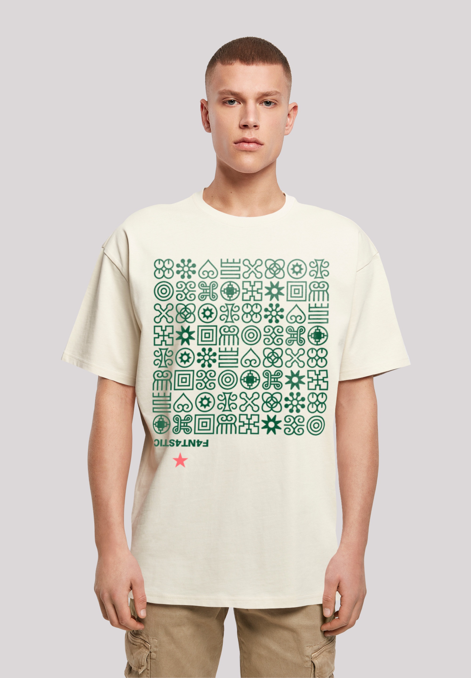 F4NT4STIC T-Shirt "Muster Grün Symbole", Print günstig online kaufen